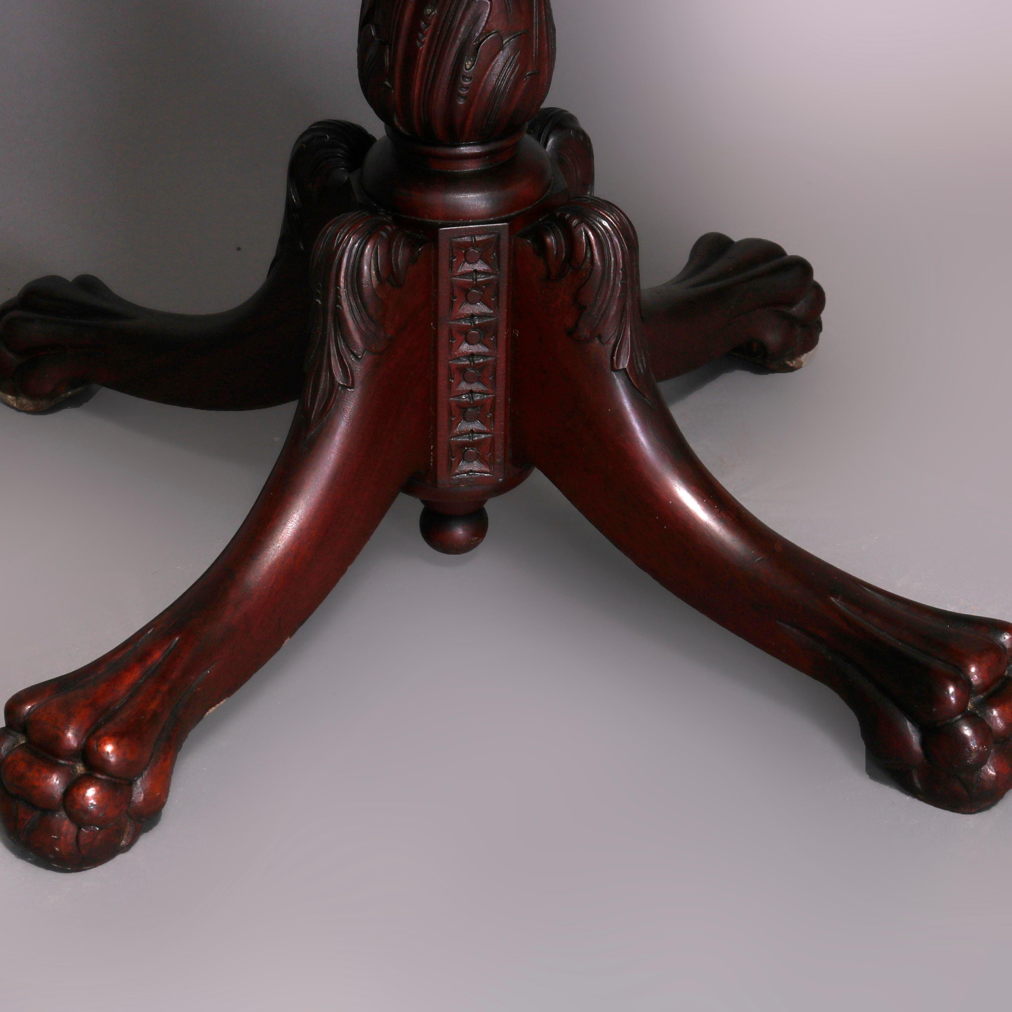 Antique Classical American Empire Flame Mahogany Drop Leaf Stand, 19th Century 8
