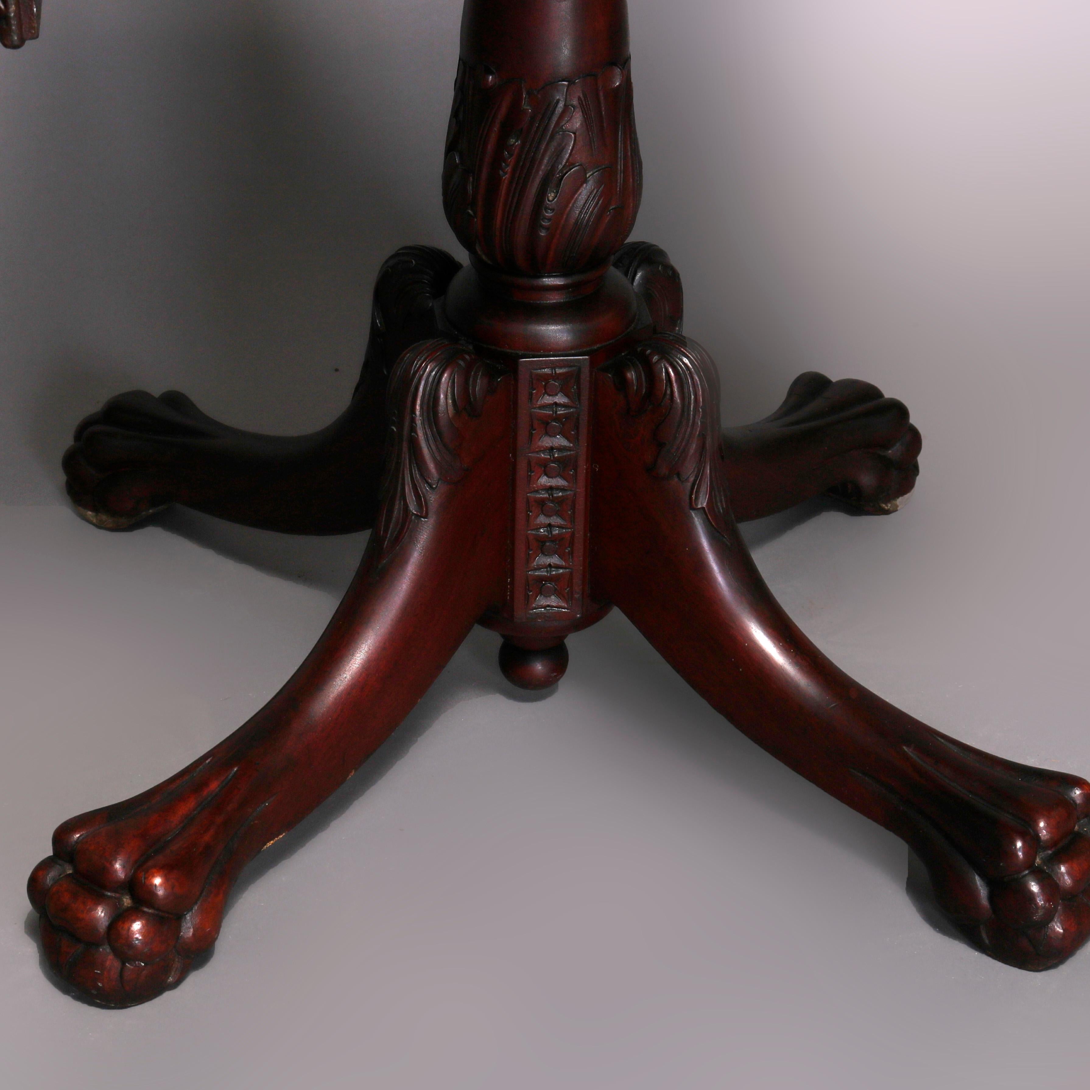 Antique Classical American Empire Flame Mahogany Drop Leaf Stand, 19th Century 9