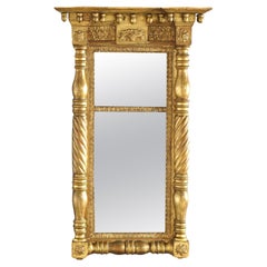 Antique Classical American Empire Giltwood Wall Mirror 19th C