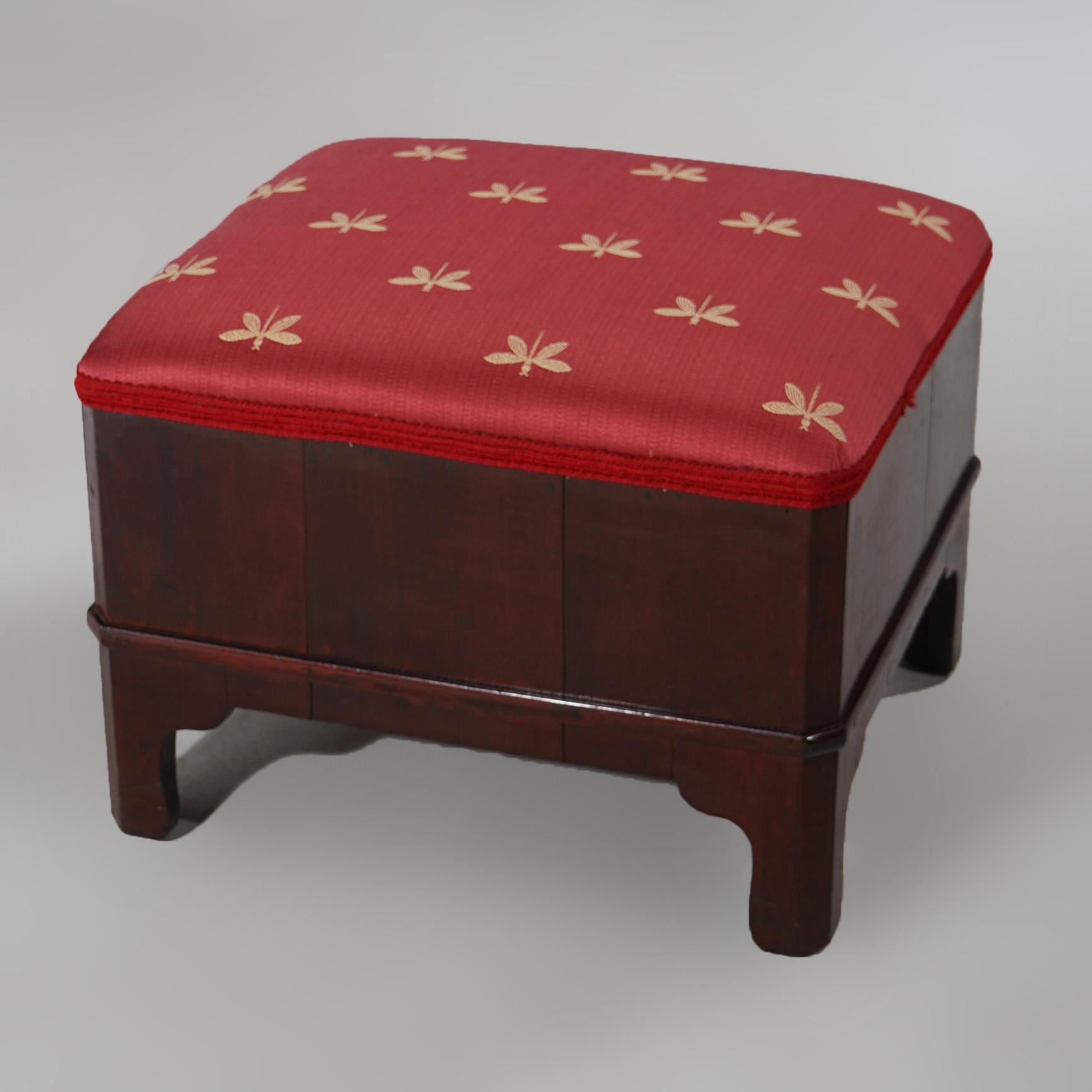 19th Century Antique Classical American Empire Mahogany Stool C1840’s For Sale