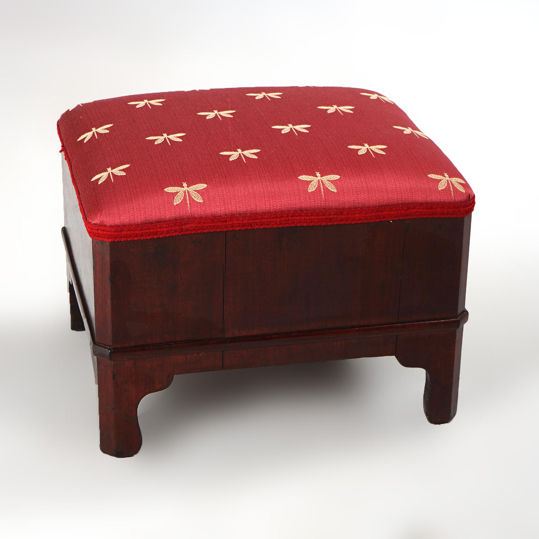 Antique Classical American Empire Mahogany Stool C1840’s For Sale 2