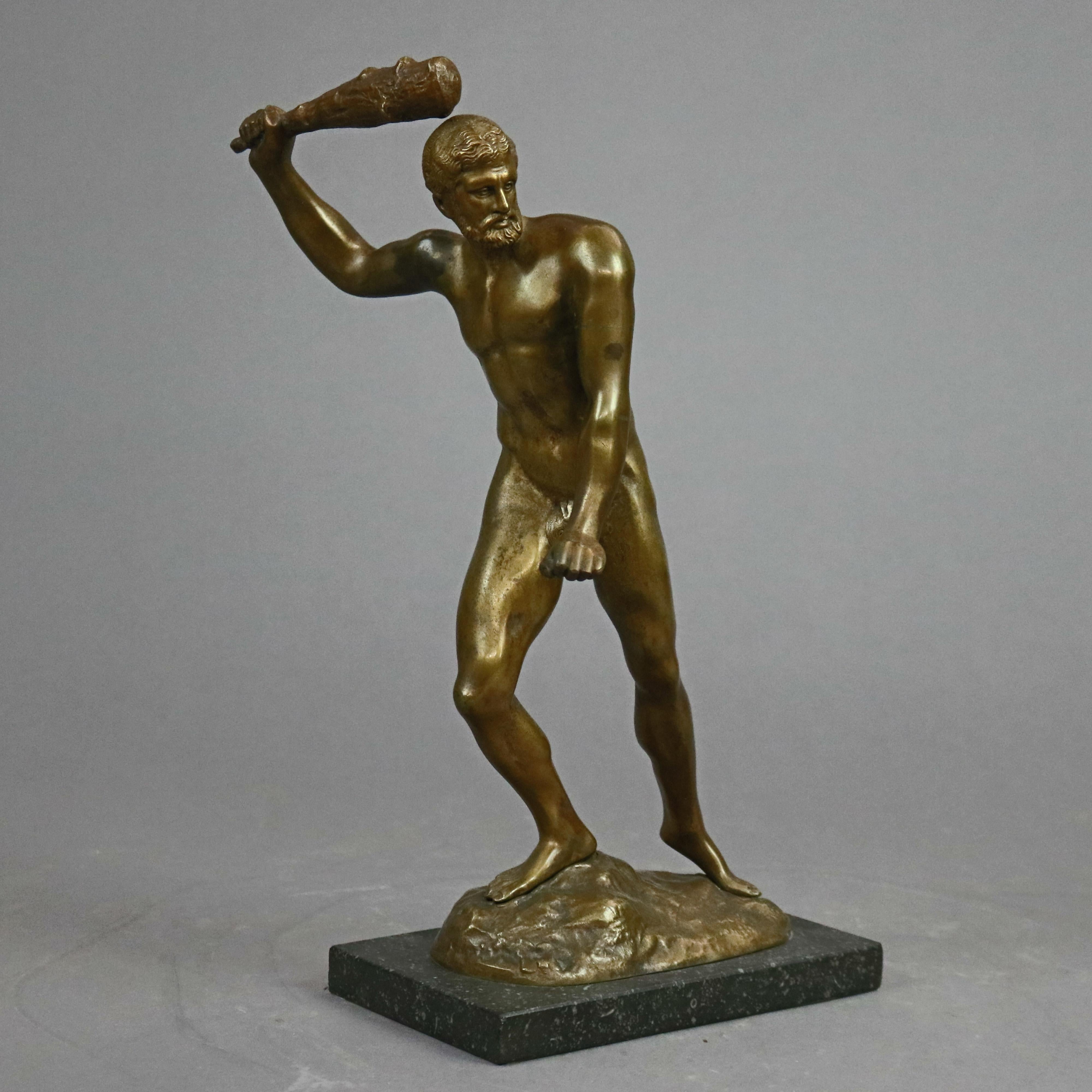 Antique Classical Bonze Male Gladiator Sculpture 19th Century In Good Condition In Big Flats, NY