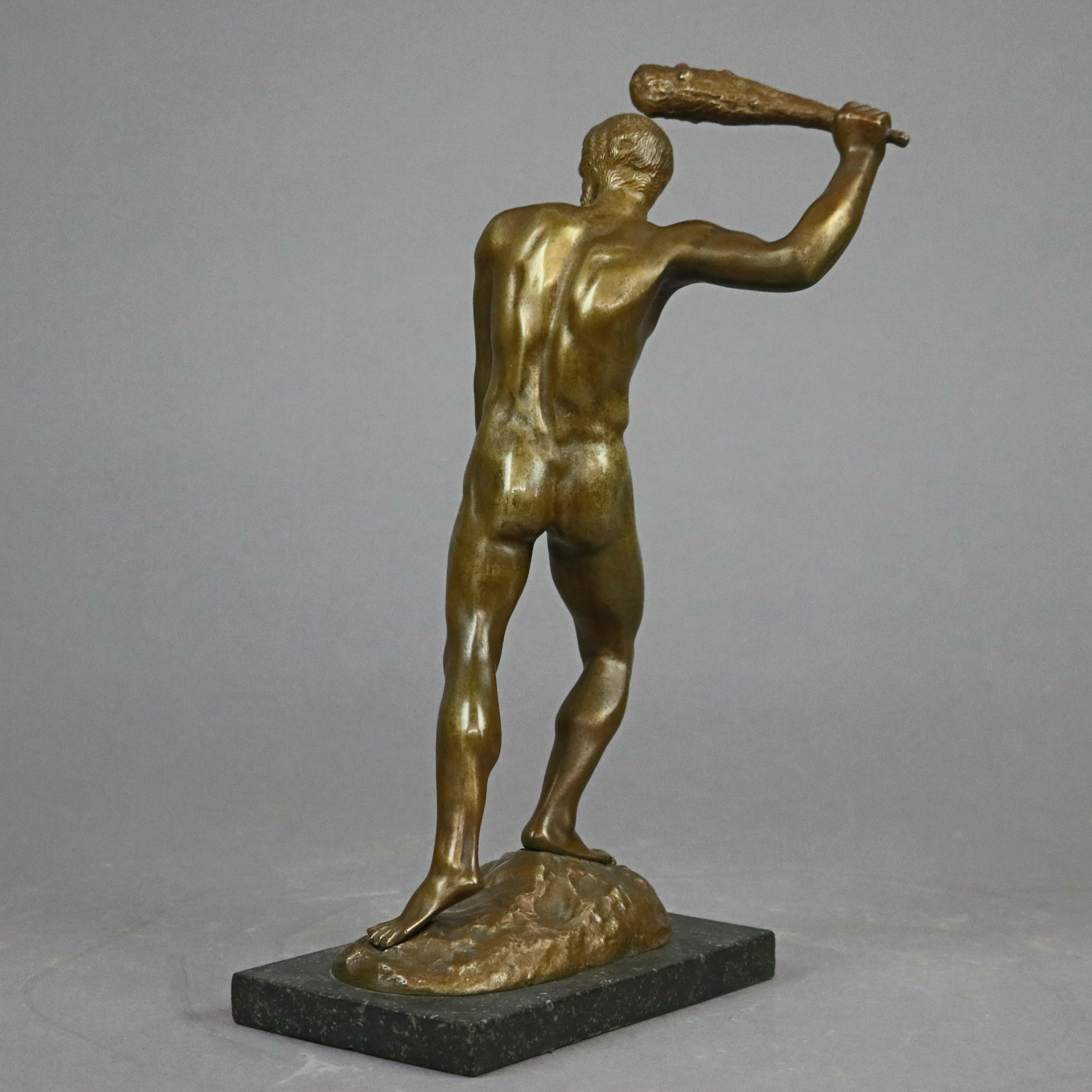 Antique Classical Bonze Male Gladiator Sculpture 19th Century 3