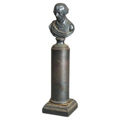 Antique Classical Bronze Portrait Sculpture on Pedestal Circa 1900