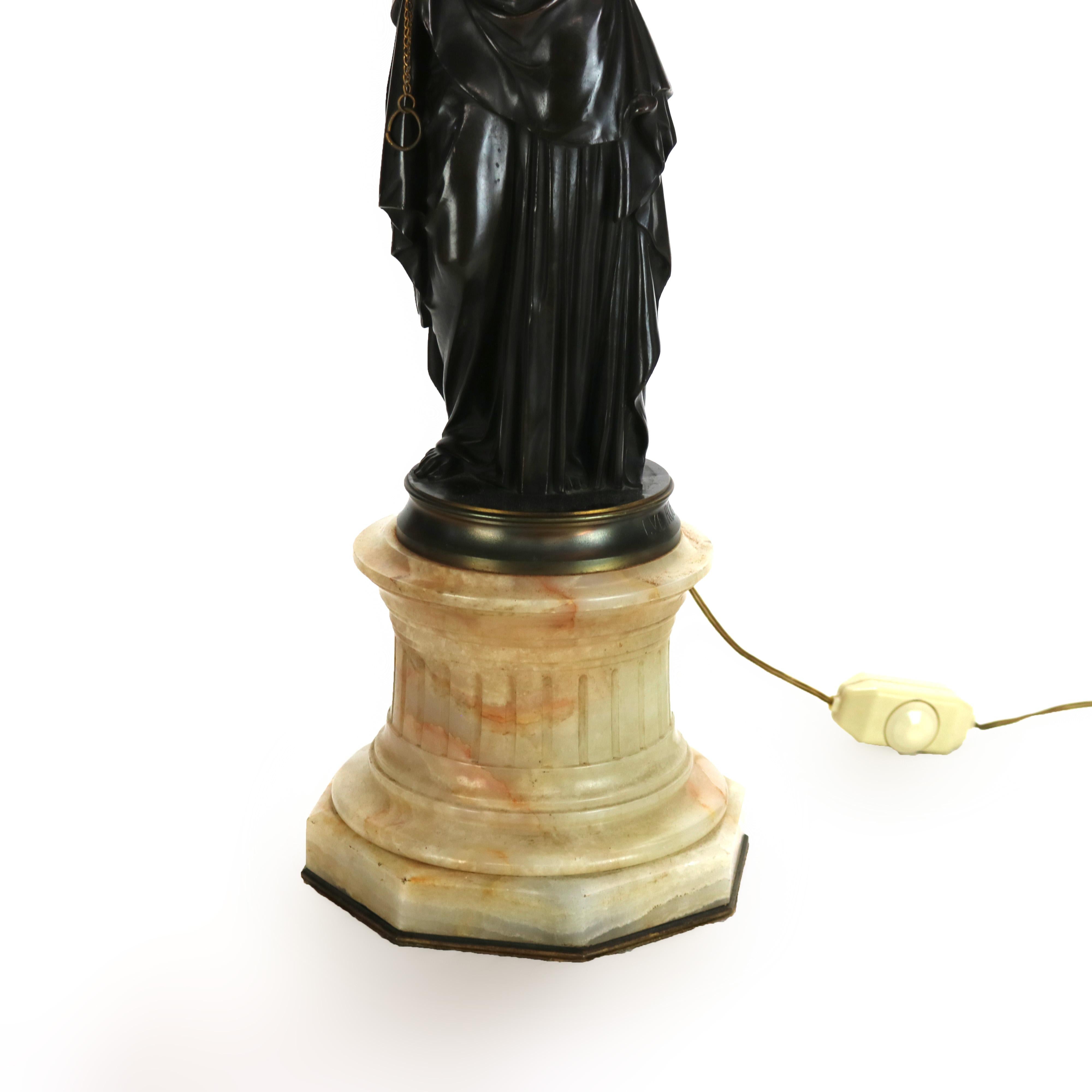 XIX secolo Antico candelabro scultoreo classico in bronzo a otto luci C1890 in vendita