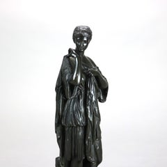 Antique Classical Bronze Sculpture of a Young Woman Maiden C1850