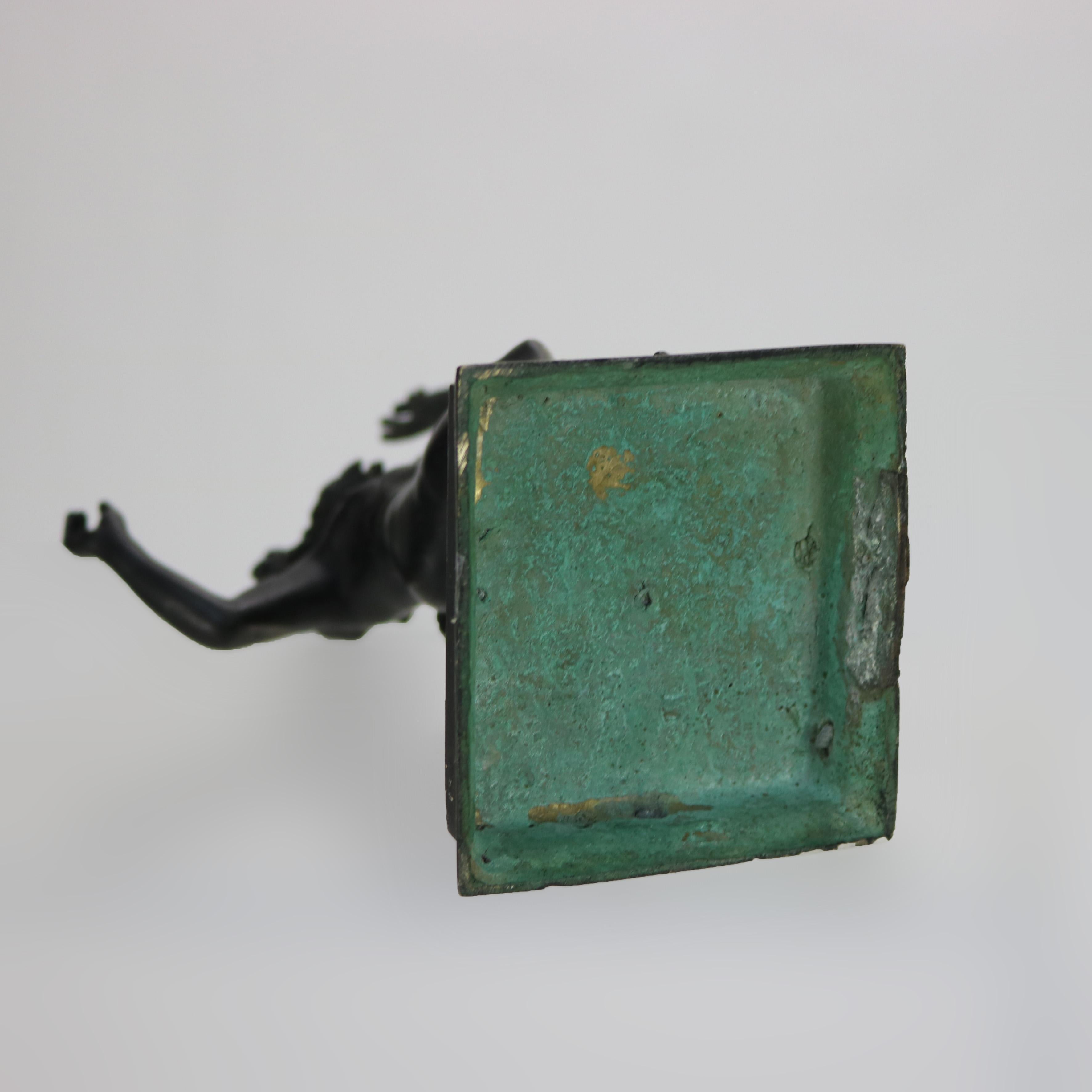 Antique Classical Bronze Sculpture “The Dancing Faun” C1920 8