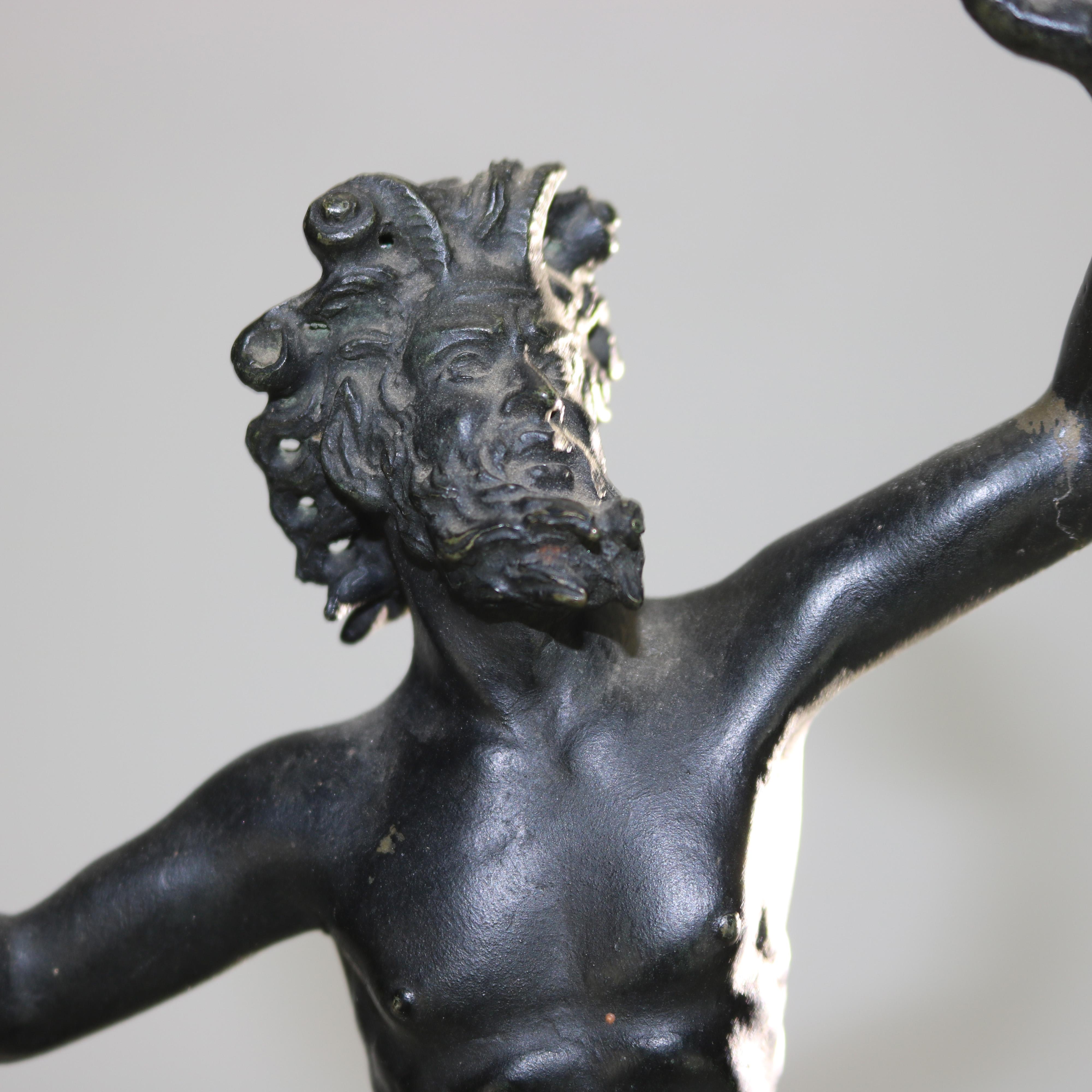 Cast Antique Classical Bronze Sculpture “The Dancing Faun” C1920