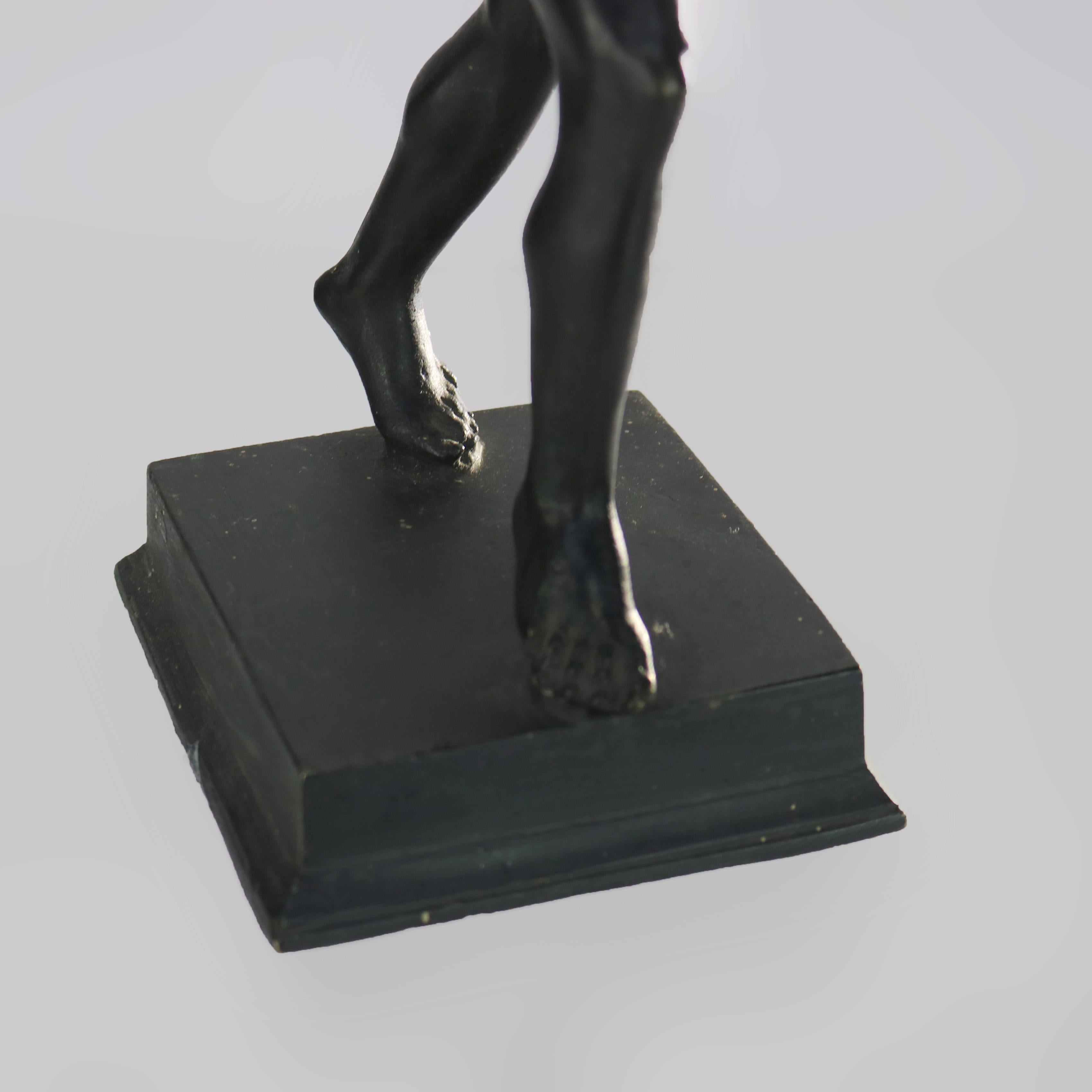 Antique Classical Bronze Sculpture “The Dancing Faun” C1920 In Good Condition In Big Flats, NY