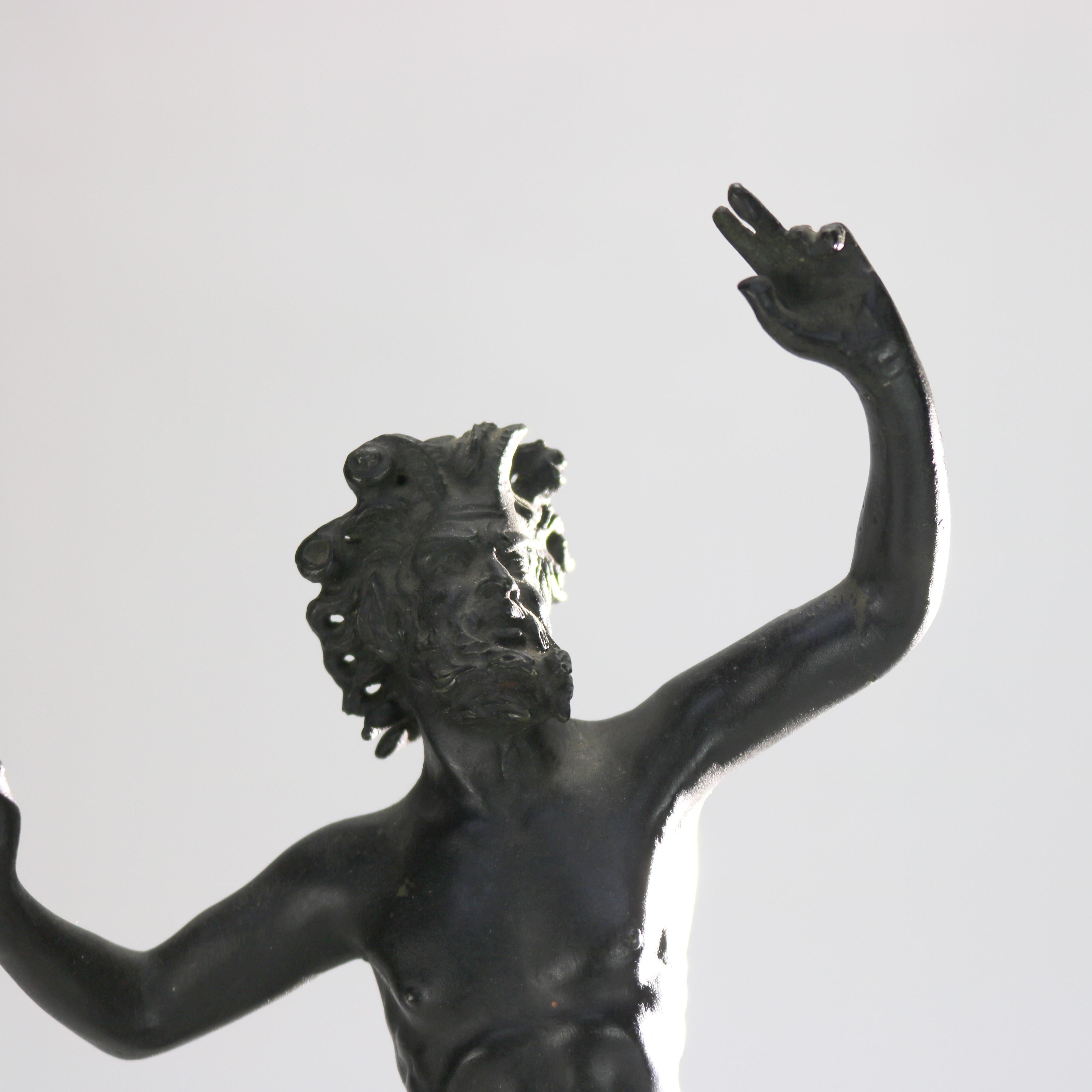 Antique Classical Bronze Sculpture “The Dancing Faun” C1920 1