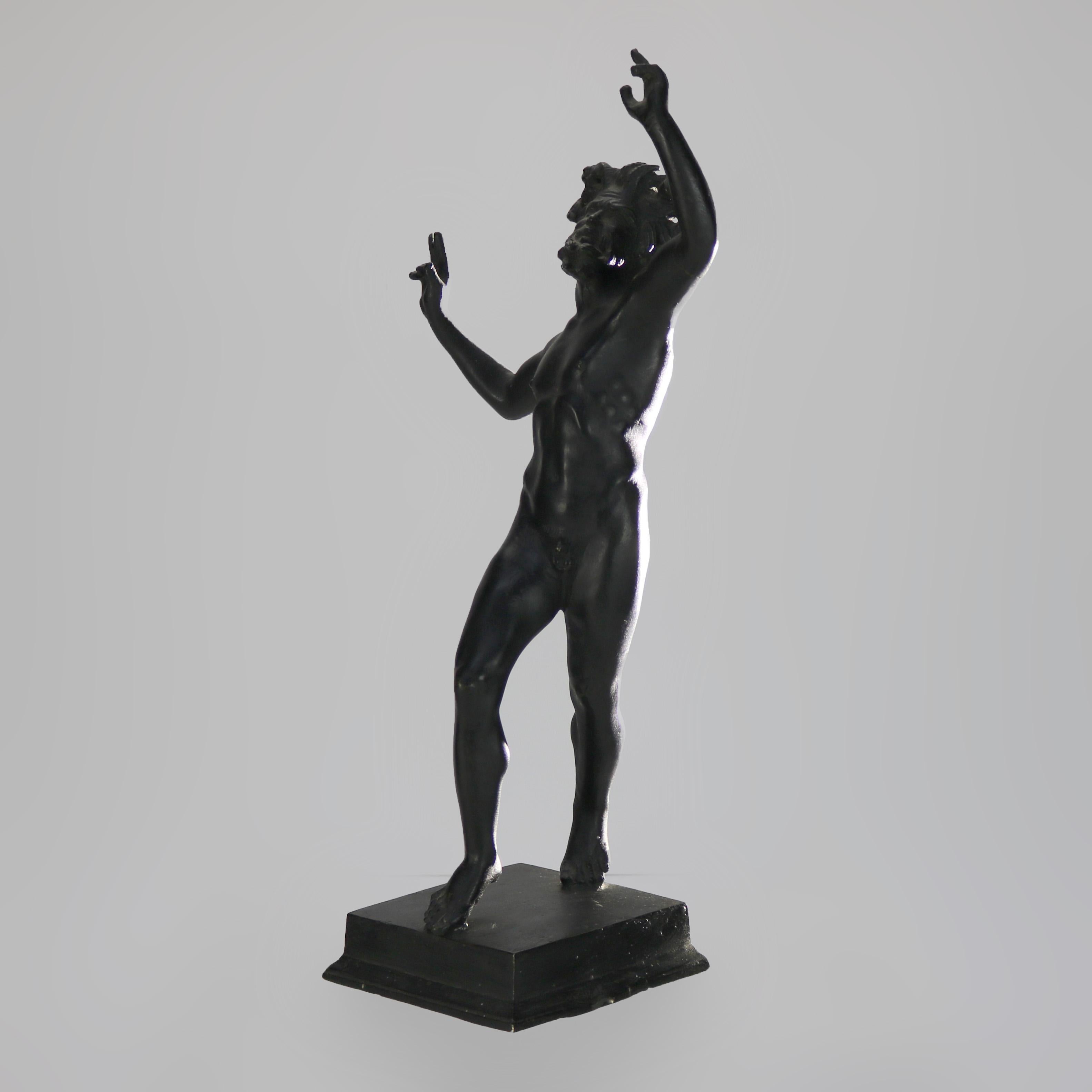 Antique Classical Bronze Sculpture “The Dancing Faun” C1920 2