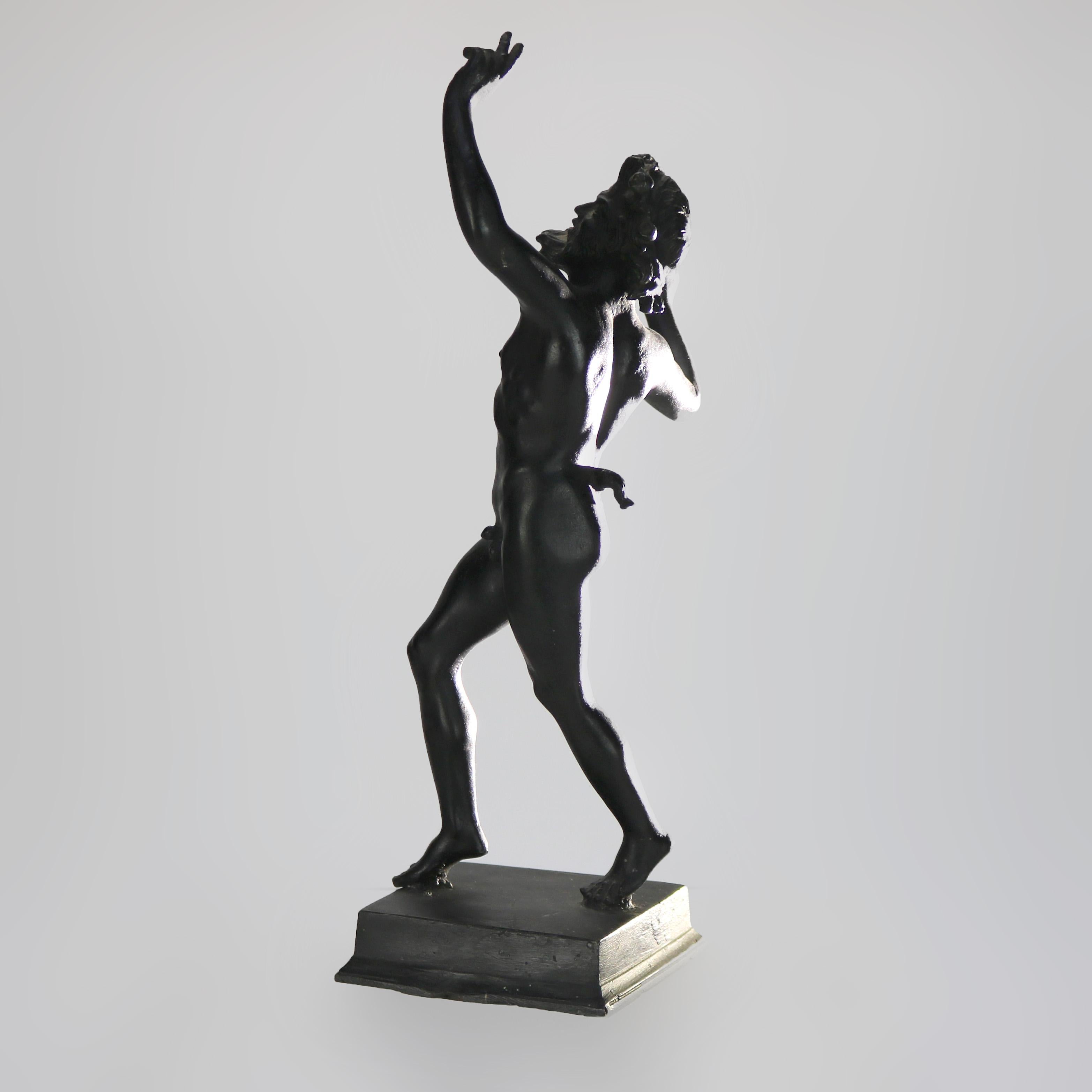 Antique Classical Bronze Sculpture “The Dancing Faun” C1920 3