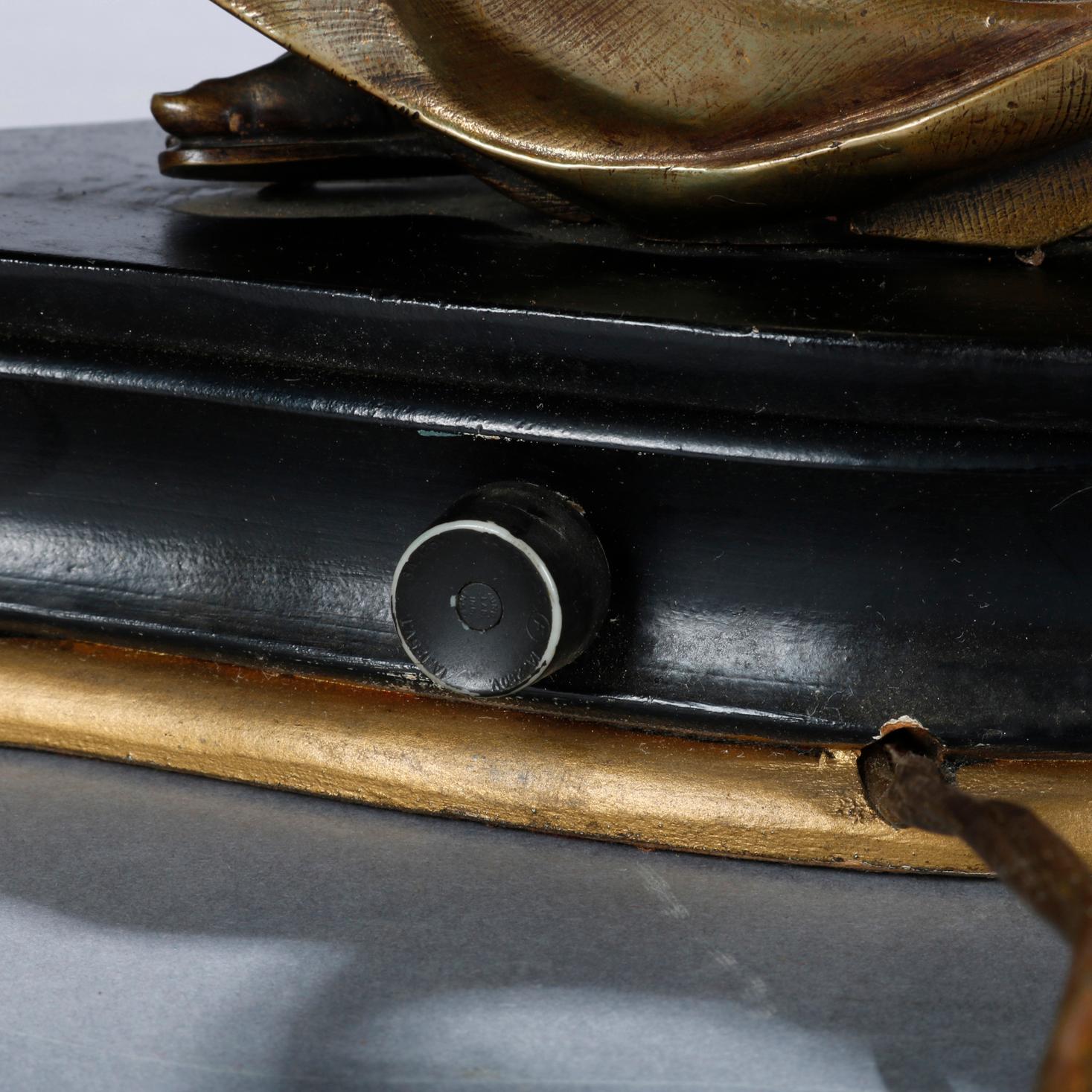 19th Century Antique Classical Bronzed Recumbent Robed Scholar Figural Table Lamp