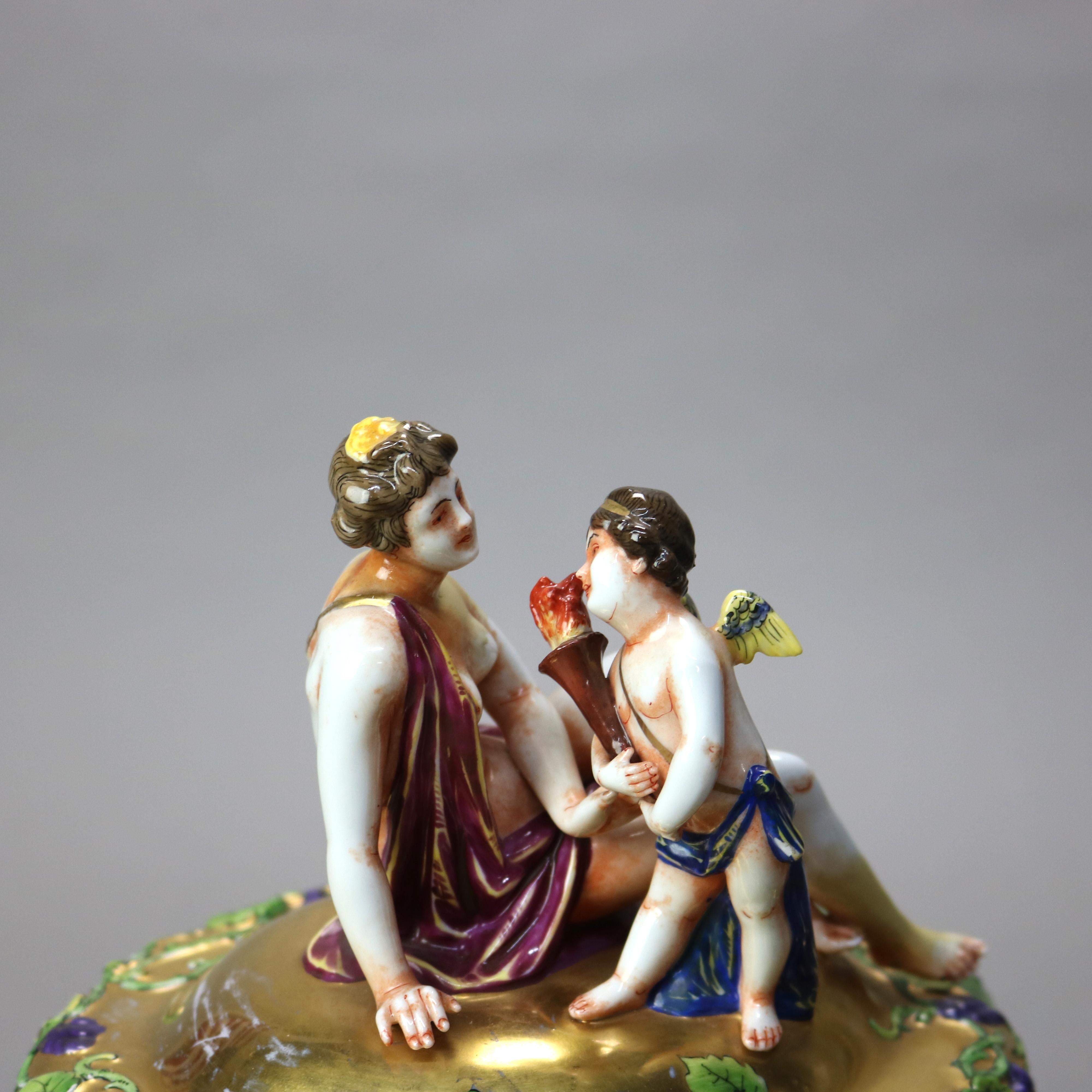 Antique Classical Capodimonte Figural Porcelain Set - One Lidded & Two Open Jars 4