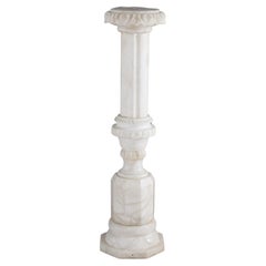 Antigua Escultura Clásica de Alabastro Tallado Pedestal Expositor C1910