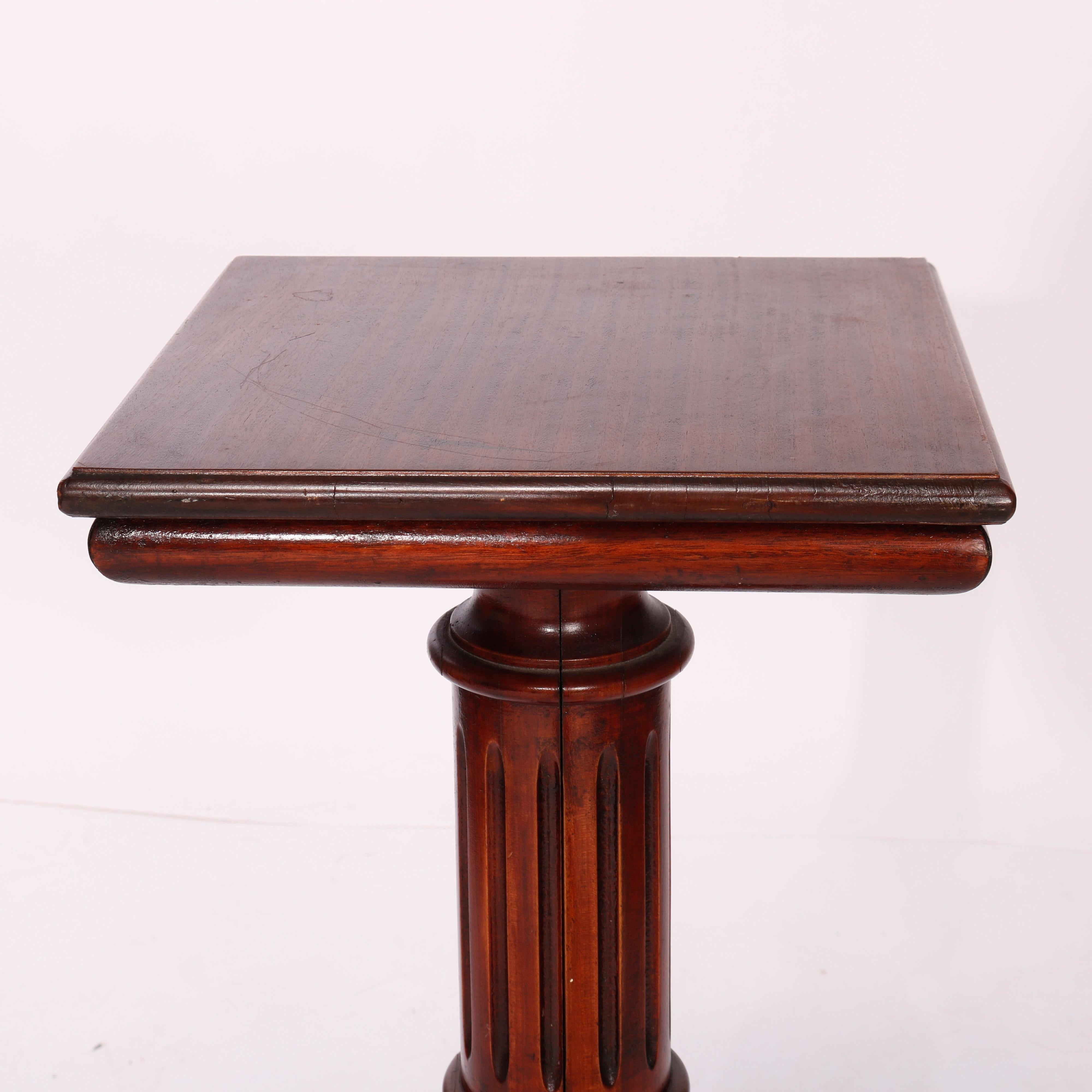 20th Century Antique Classical Carved Mahogany Sculpture Pedestal Circa 1900 For Sale
