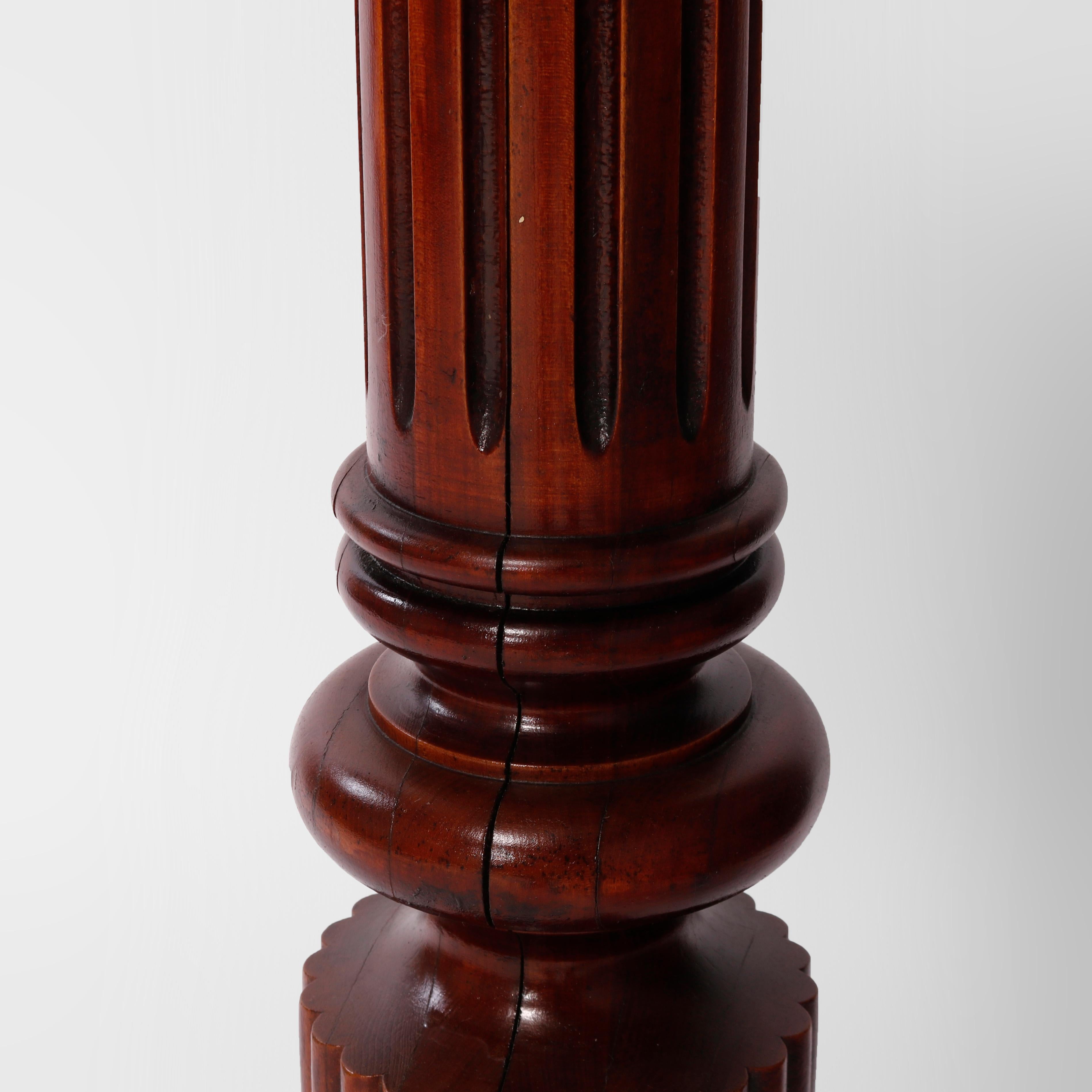 Antique Classical Carved Mahogany Sculpture Pedestal Circa 1900 For Sale 2
