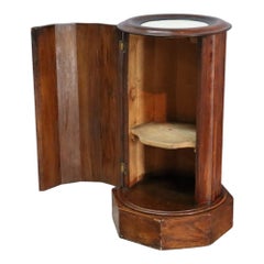 Antique Classical Carved Rosewood 1-Door Marble Top Mint Julep Drink Stand c1840