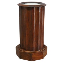Antique Classical Carved Rosewood 1-Door Marble Top Mint Julep Drink Stand c1840