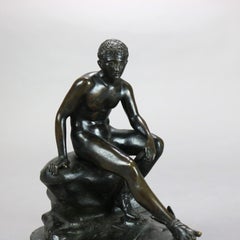 Antique Classical Cast Bronze Sculpture ff Hermes C1900