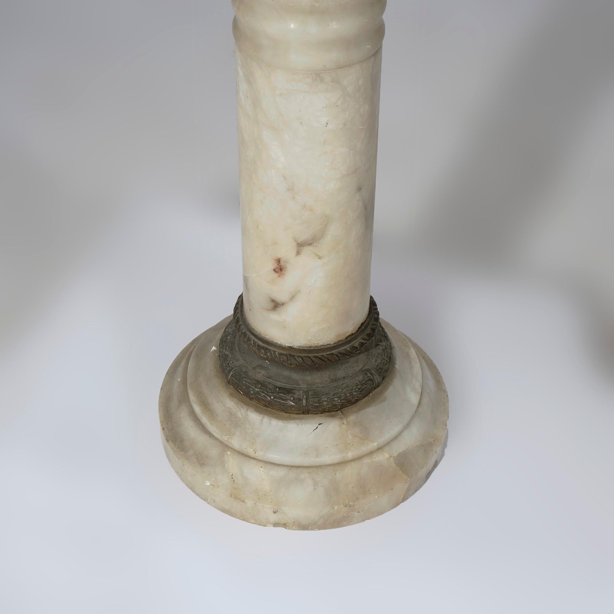 Antique Classical Corinthian Greco-Roman Marble Pedestal & Bronze Mounts, c1890 For Sale 7