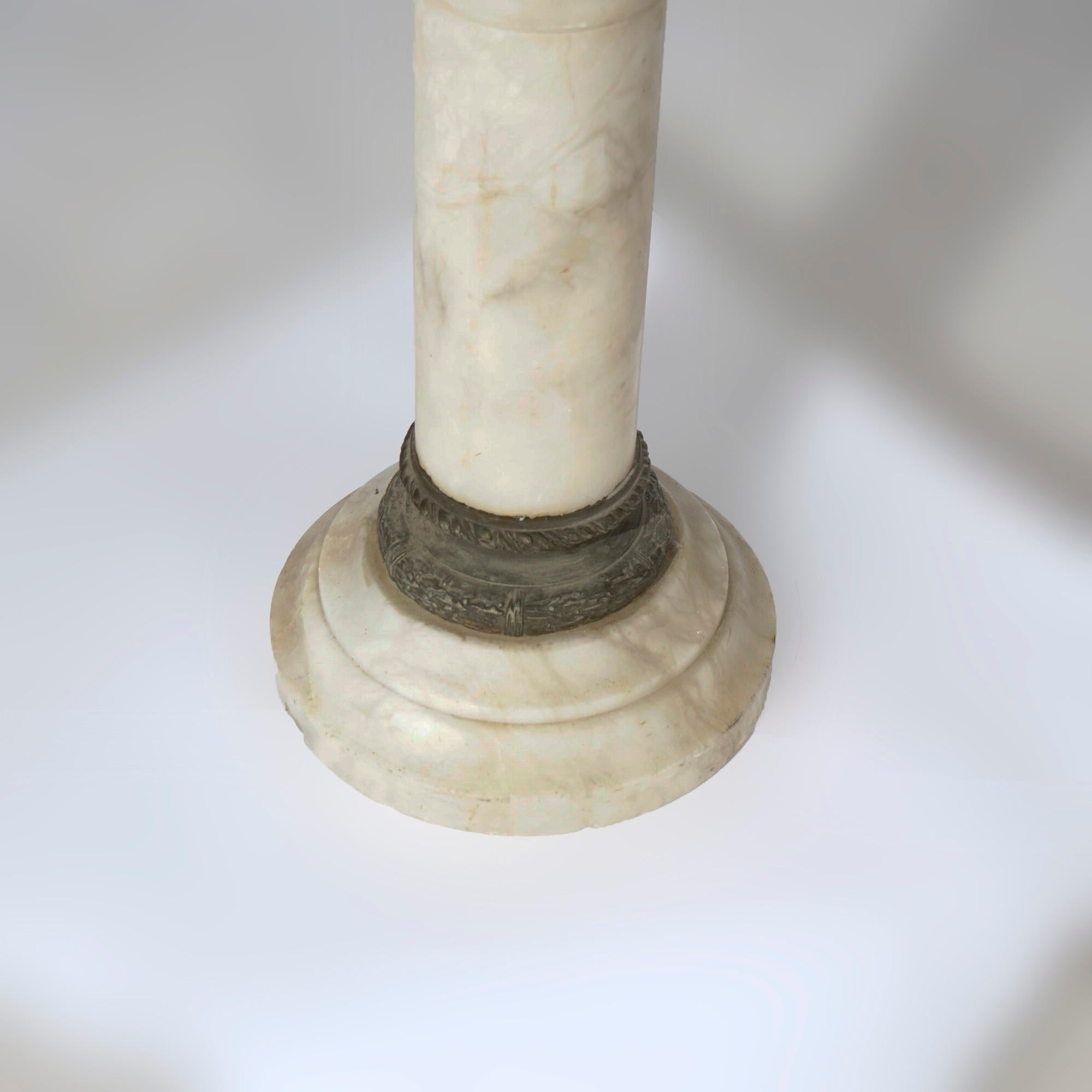 Piédestal classique corinthien antique en marbre gréco-romain et montures en bronze, vers 1890 en vente 8
