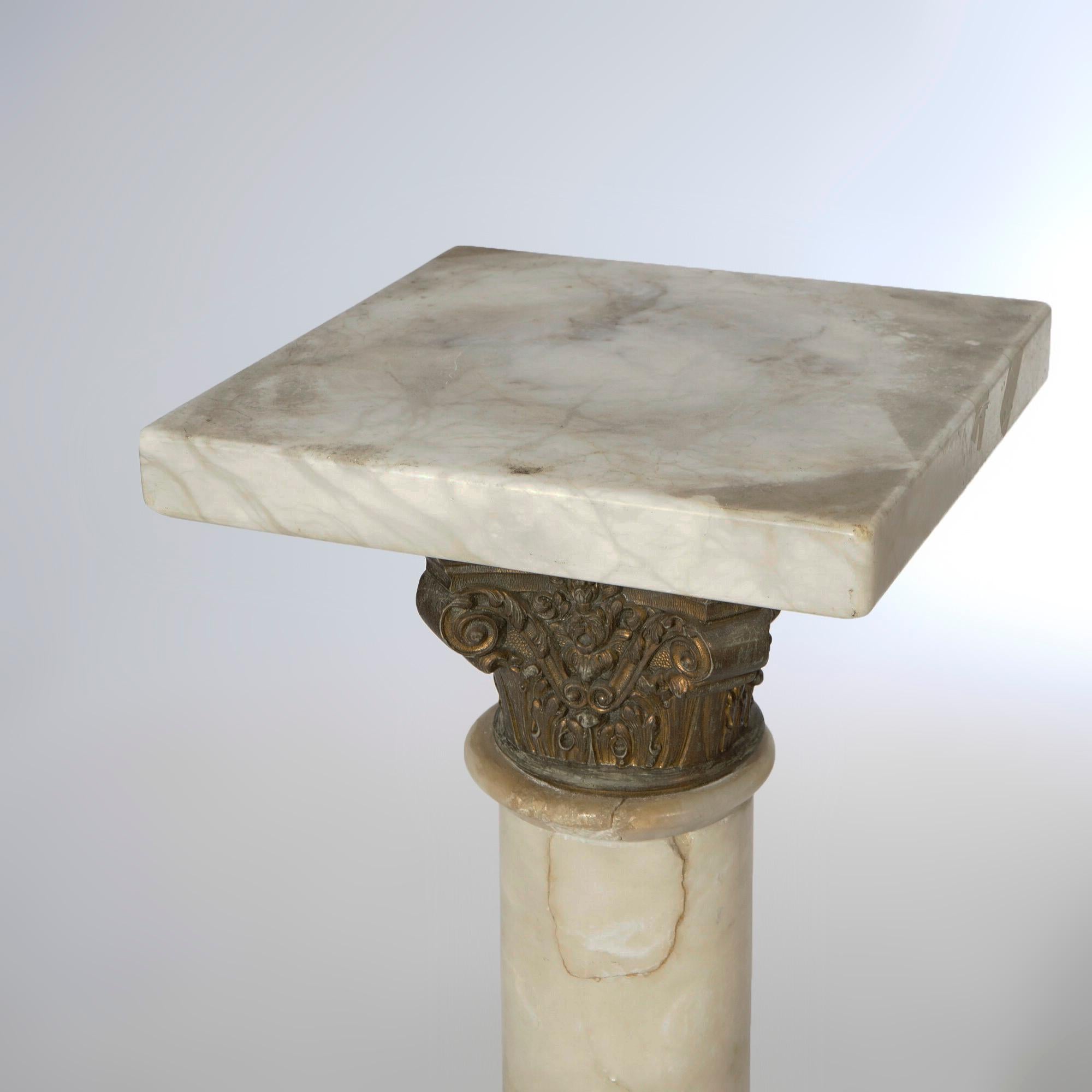 Antique Classical Corinthian Greco-Roman Marble Pedestal & Bronze Mounts, c1890 For Sale 1