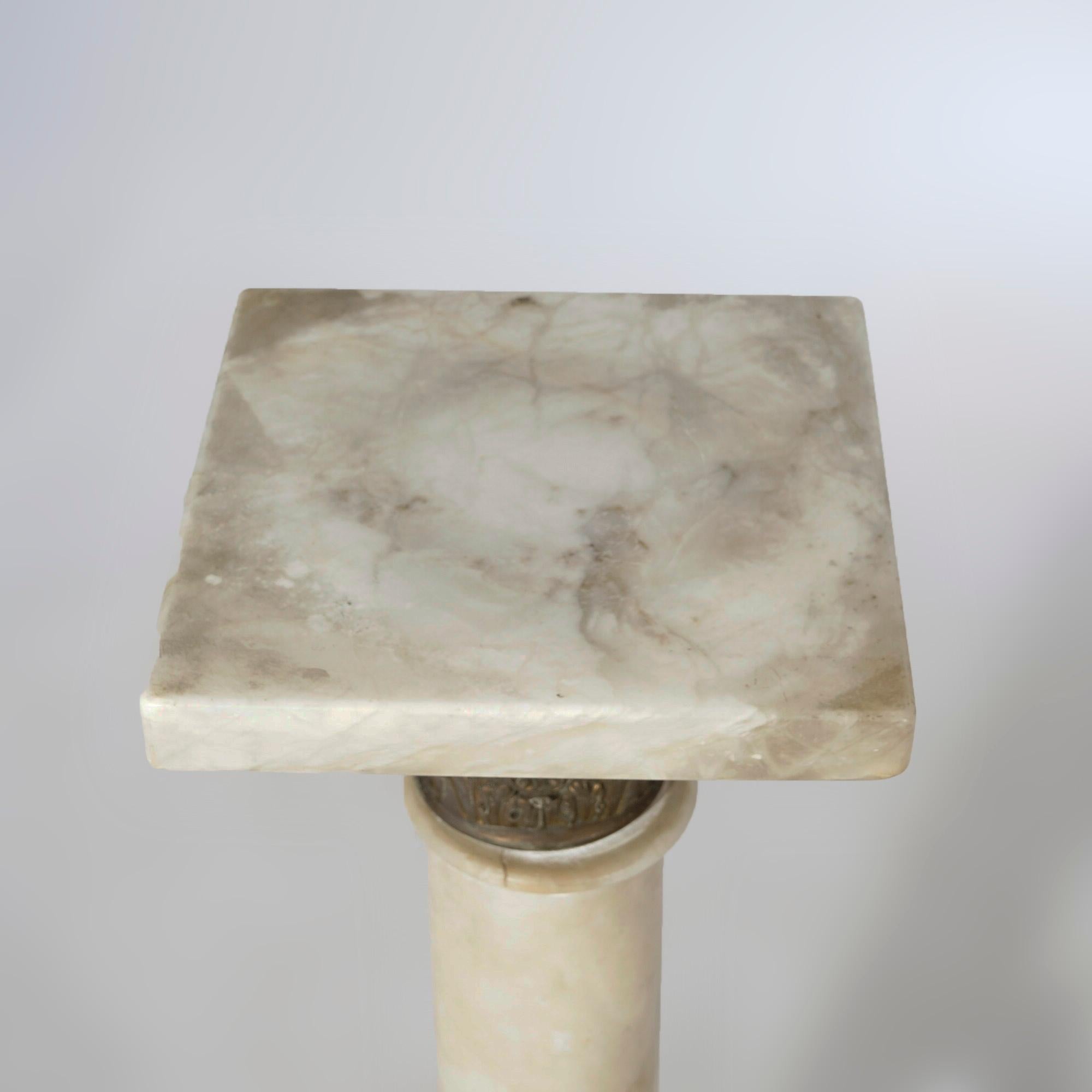 Antique Classical Corinthian Greco-Roman Marble Pedestal & Bronze Mounts, c1890 For Sale 2