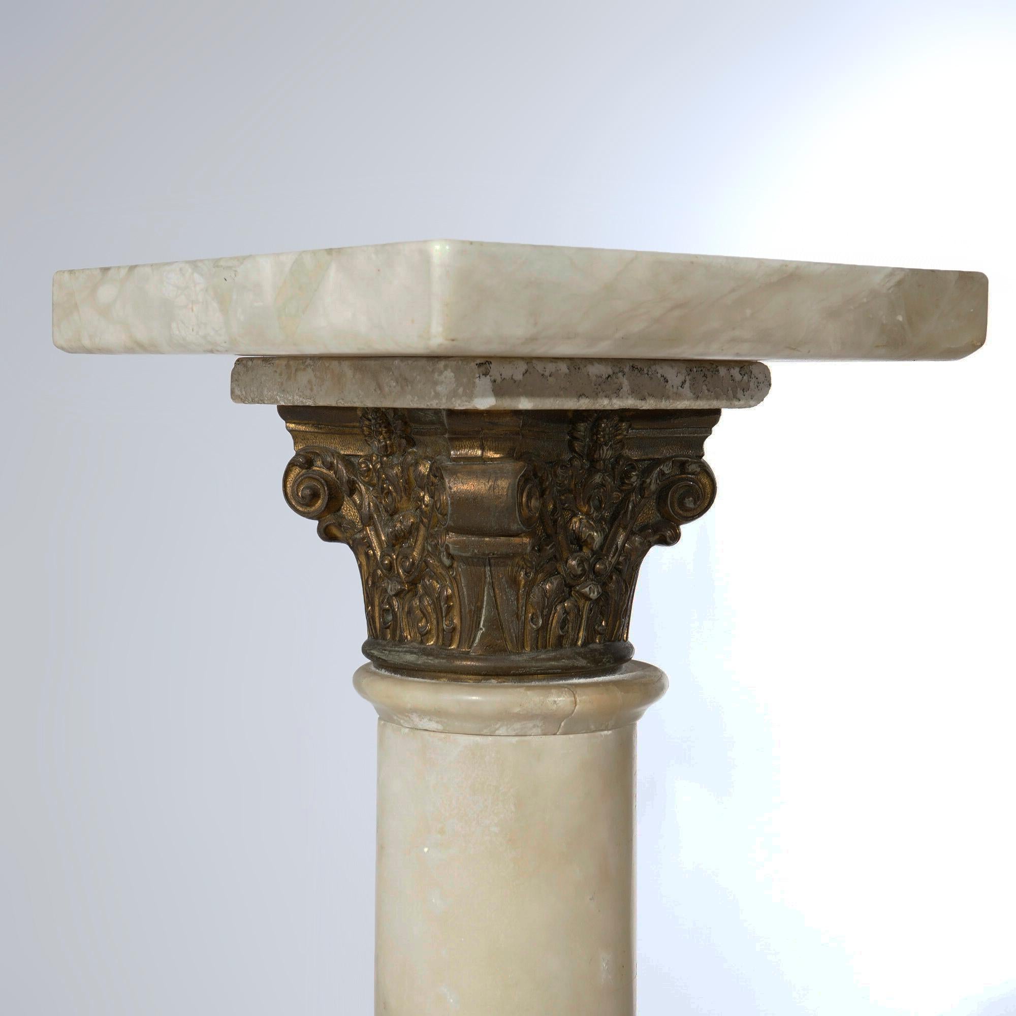 Antique Classical Corinthian Greco-Roman Marble Pedestal & Bronze Mounts, c1890 For Sale 3