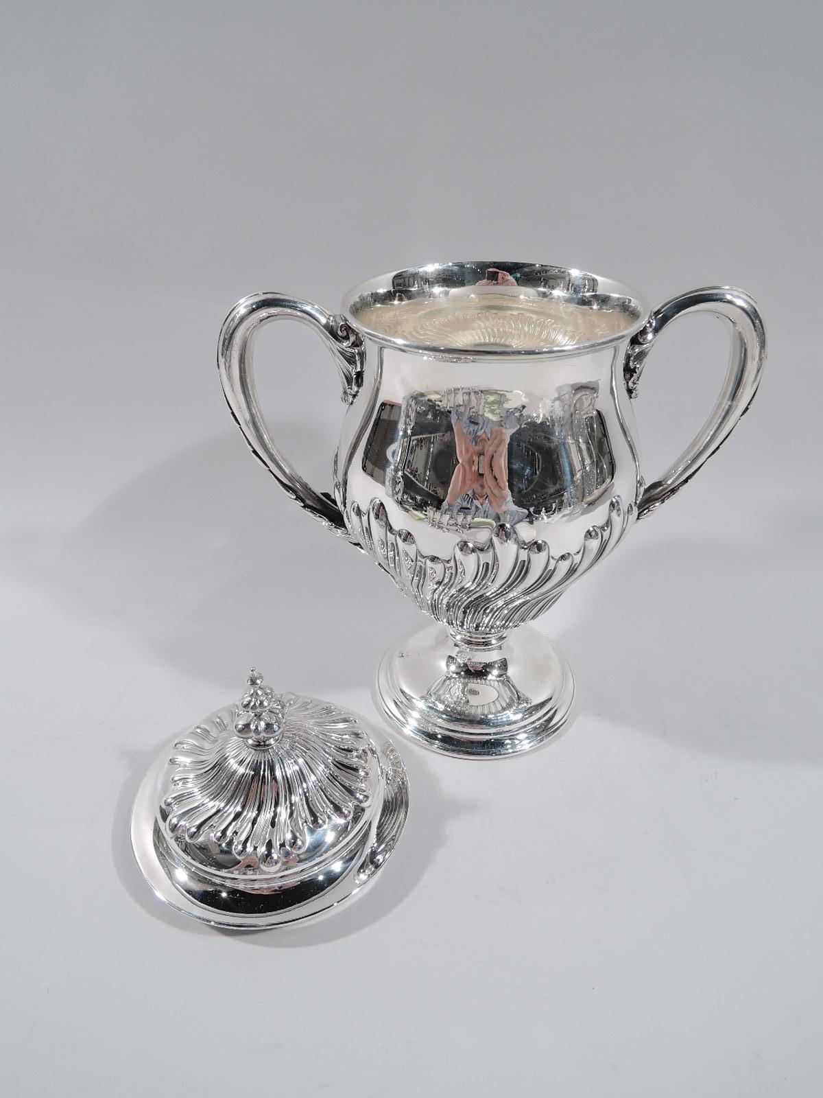 Neoclassical Antique Classical Covered Urn Trophy Cup by New York Maker