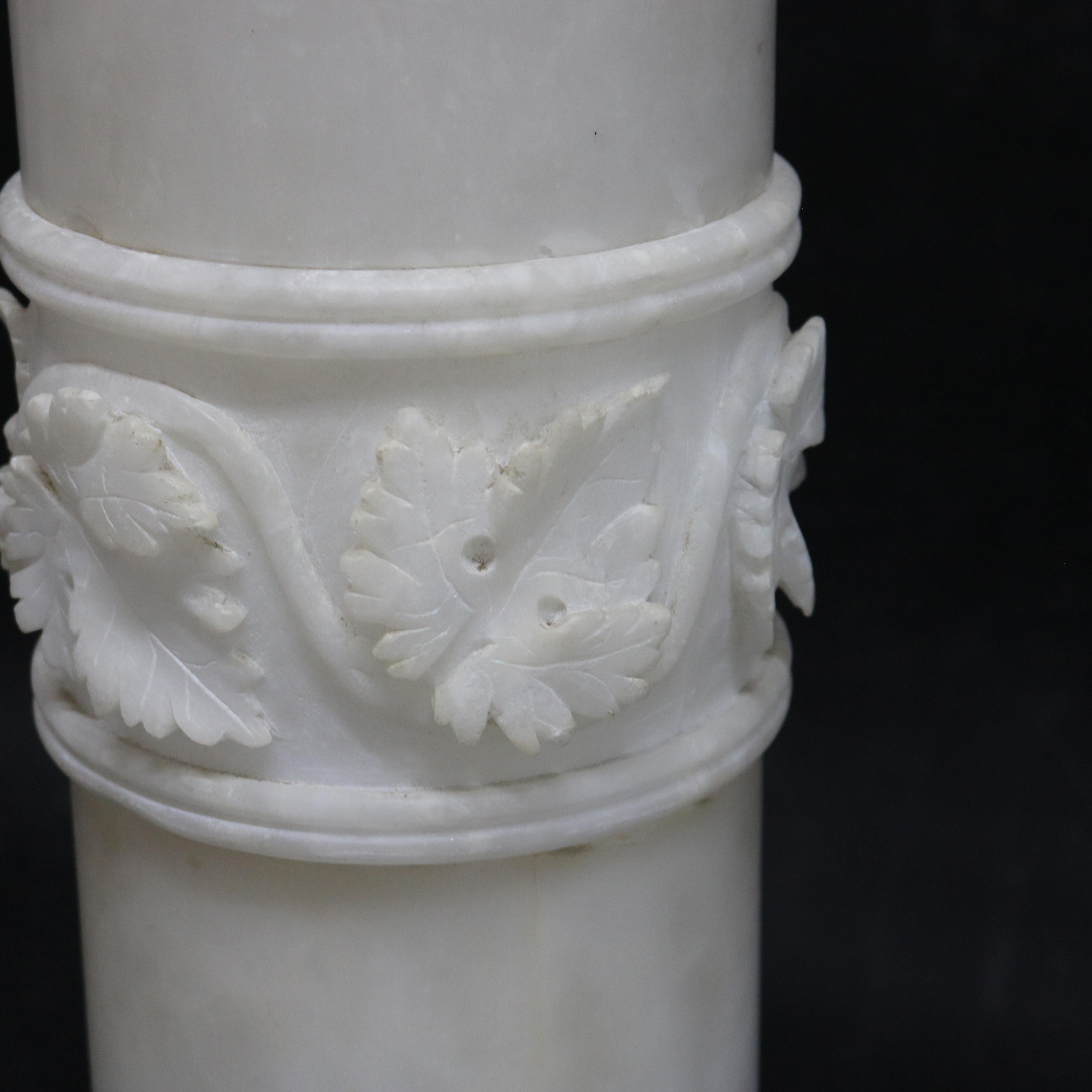 Ancienne colonne dorique classique en albâtre sculpté Sculpture C1890 en vente 6