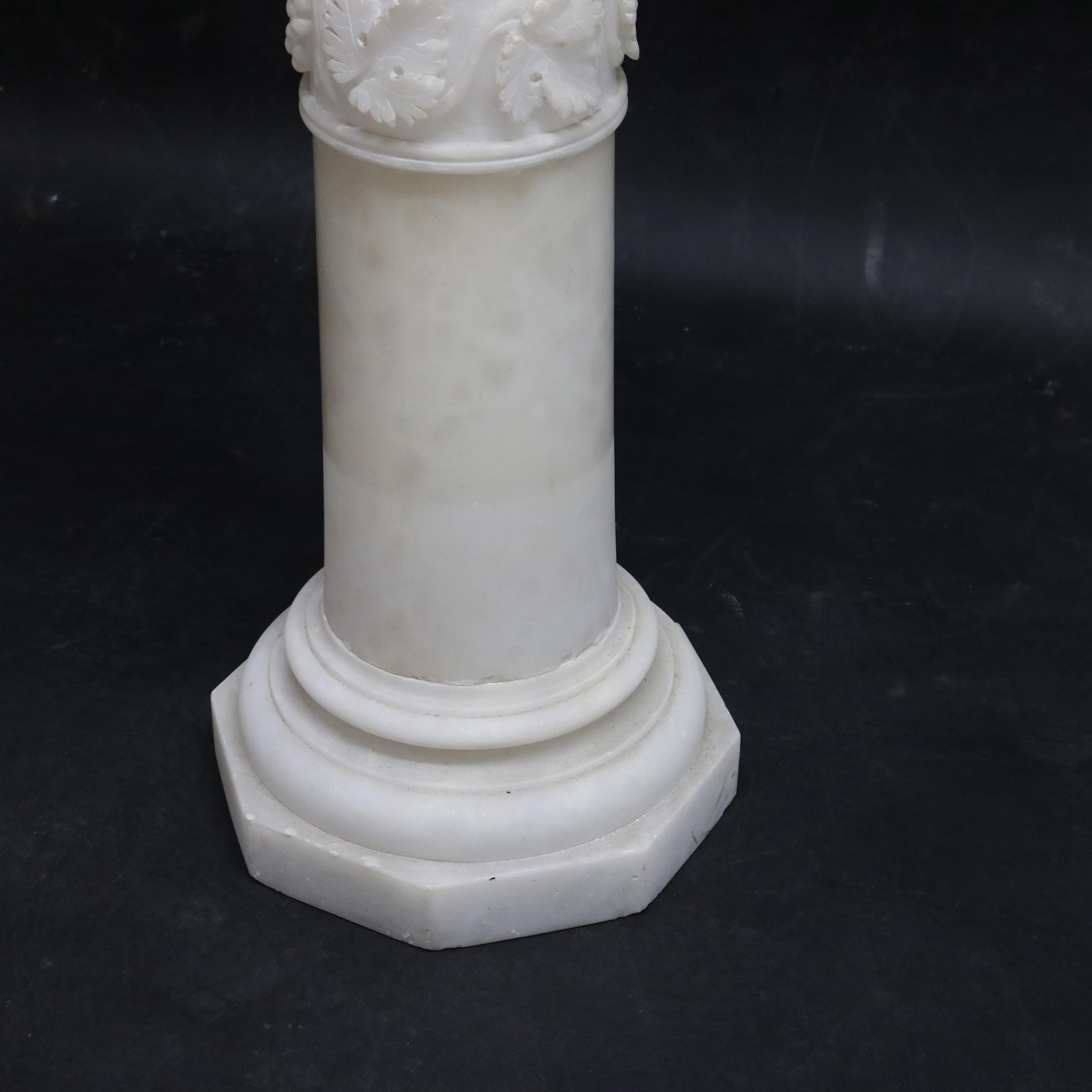 Ancienne colonne dorique classique en albâtre sculpté Sculpture C1890 en vente 7