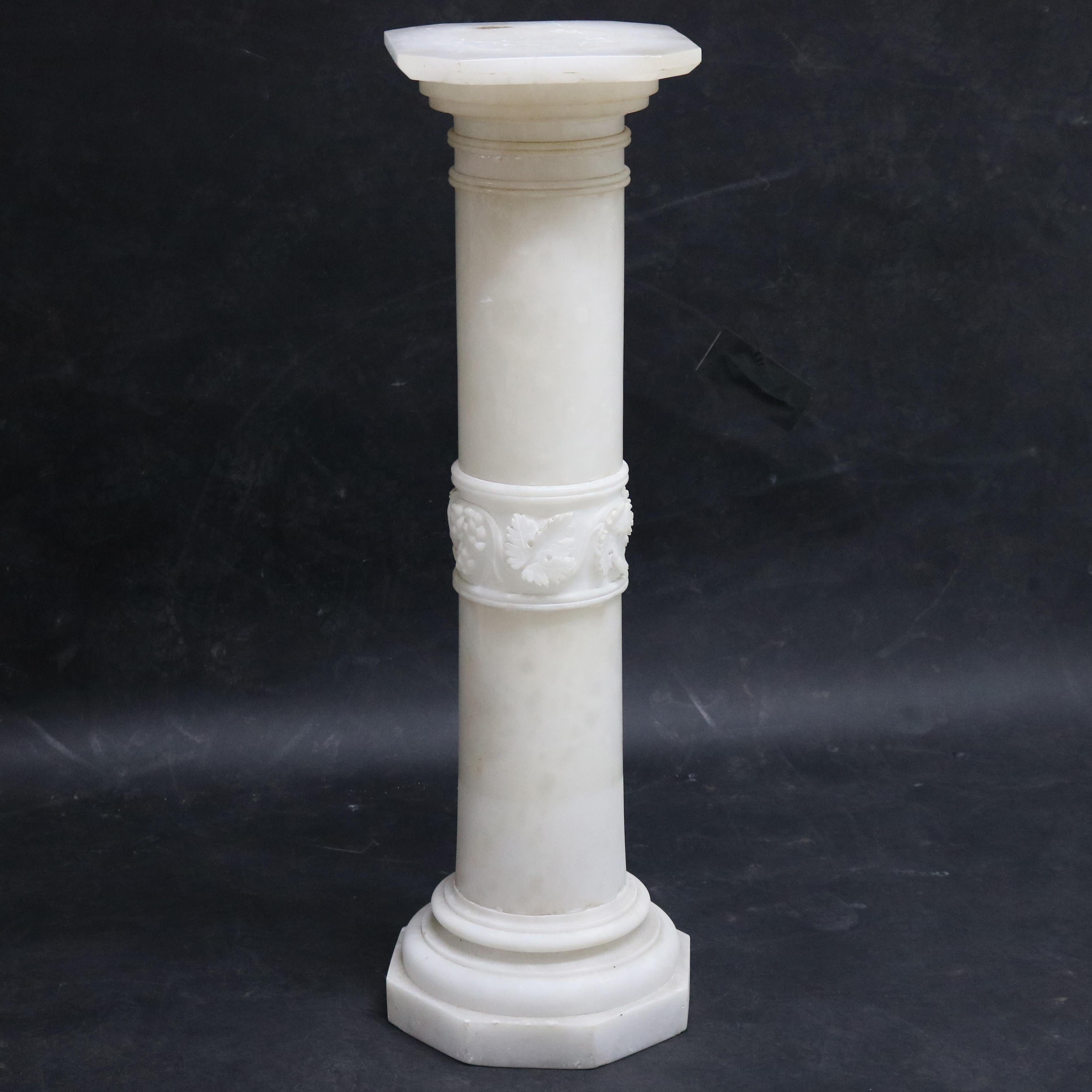 Sculpté Ancienne colonne dorique classique en albâtre sculpté Sculpture C1890 en vente