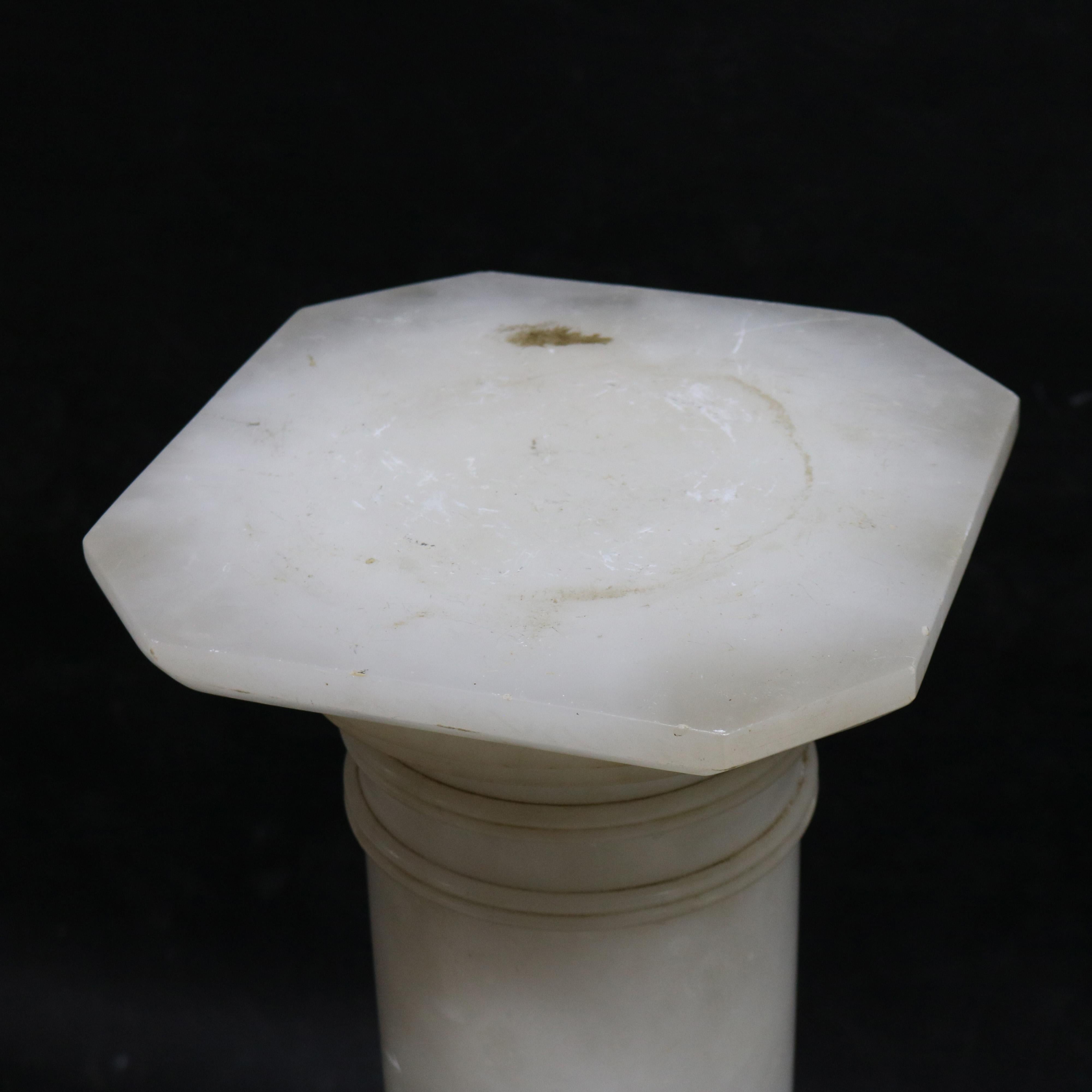Ancienne colonne dorique classique en albâtre sculpté Sculpture C1890 en vente 1