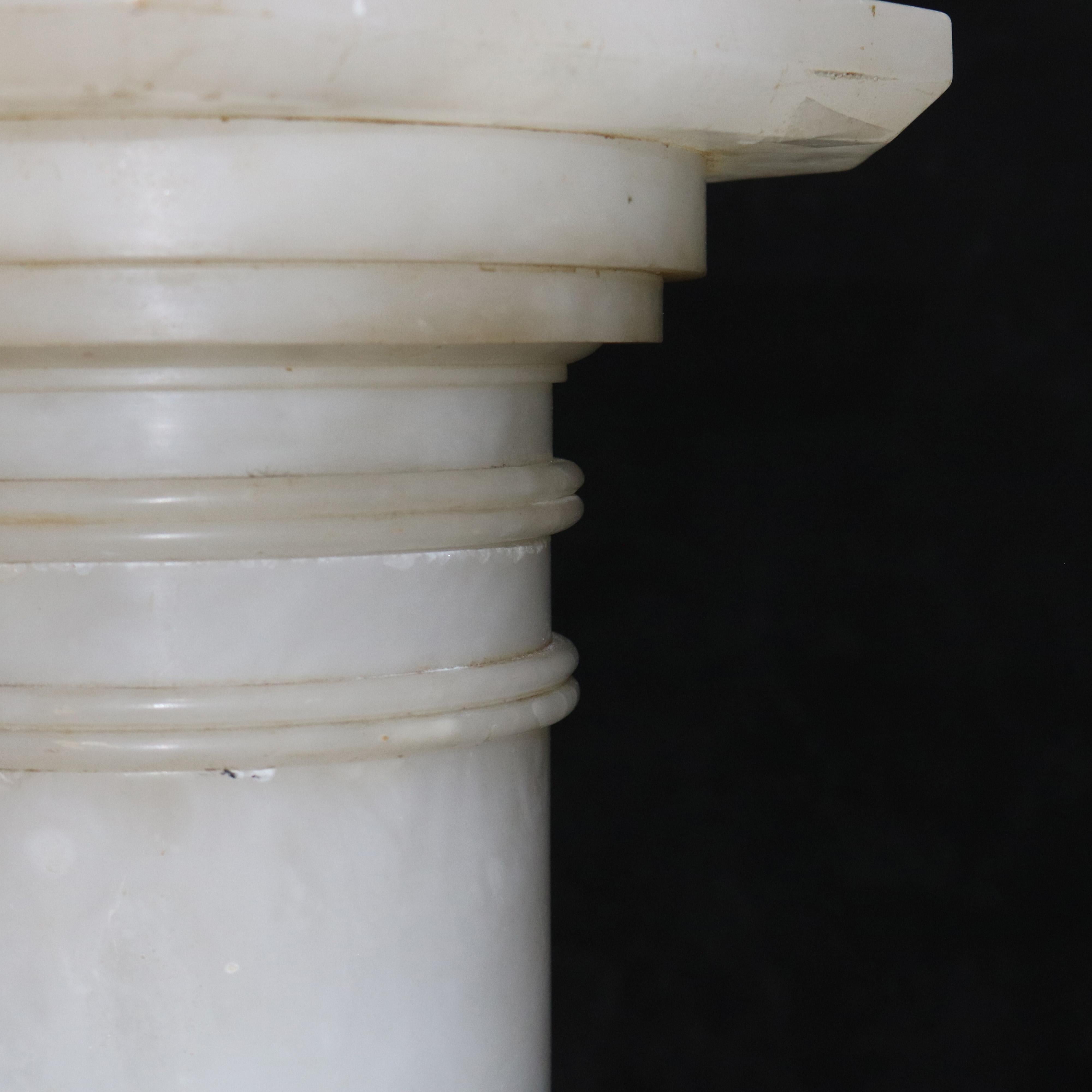 Ancienne colonne dorique classique en albâtre sculpté Sculpture C1890 en vente 2
