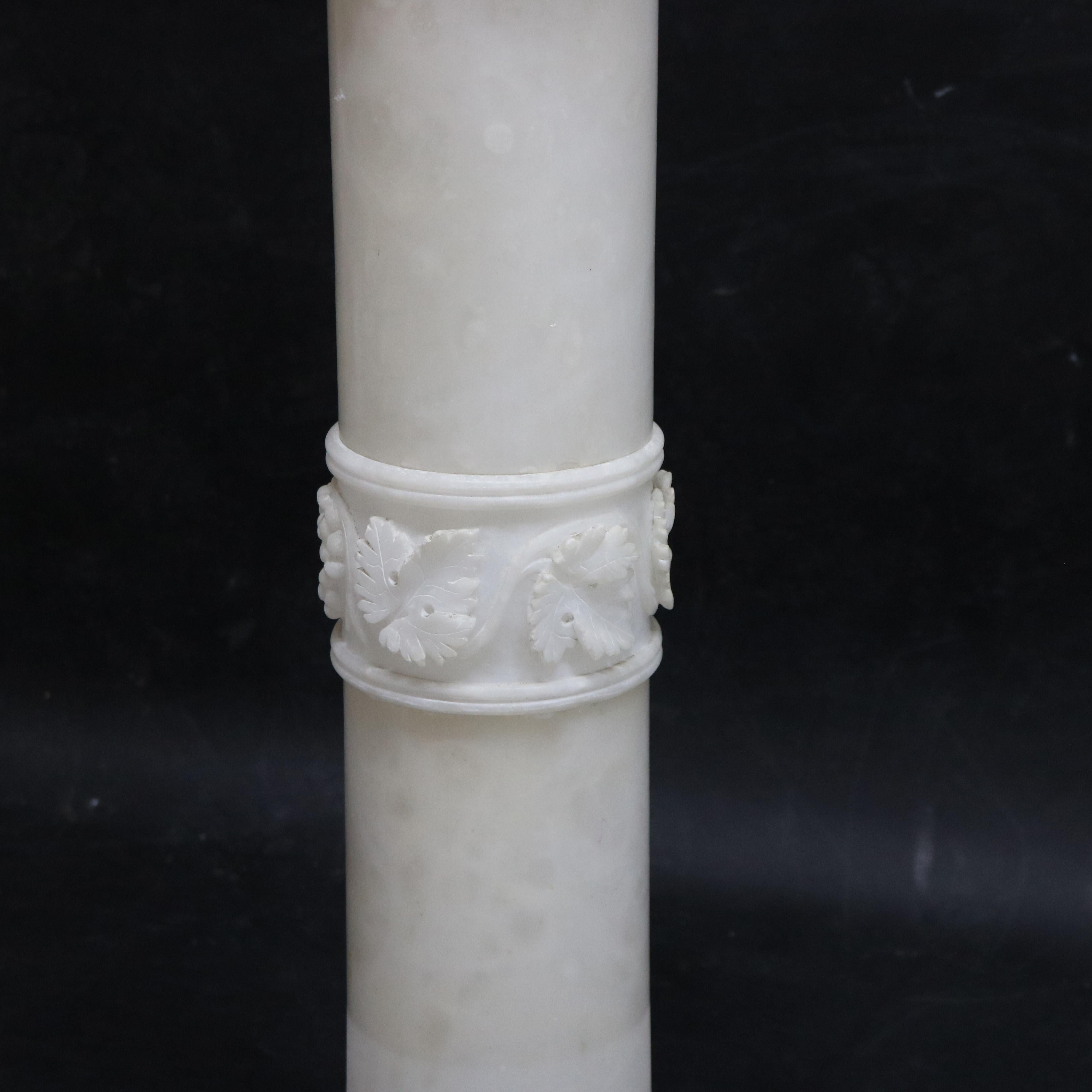Ancienne colonne dorique classique en albâtre sculpté Sculpture C1890 en vente 3
