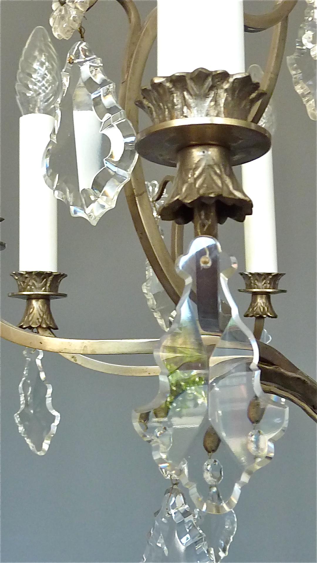 Antico lampadario classico a otto luci in cristallo di Vienna, circa 1910-1920 in vendita 5