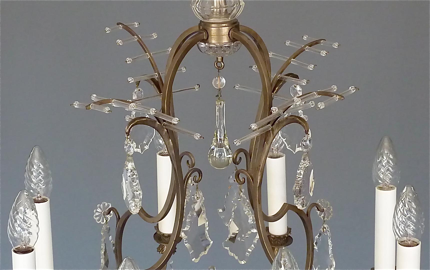 Antique Classical Eight-Light Crystal Glass Chandelier Vienna, circa 1910-1920 For Sale 9