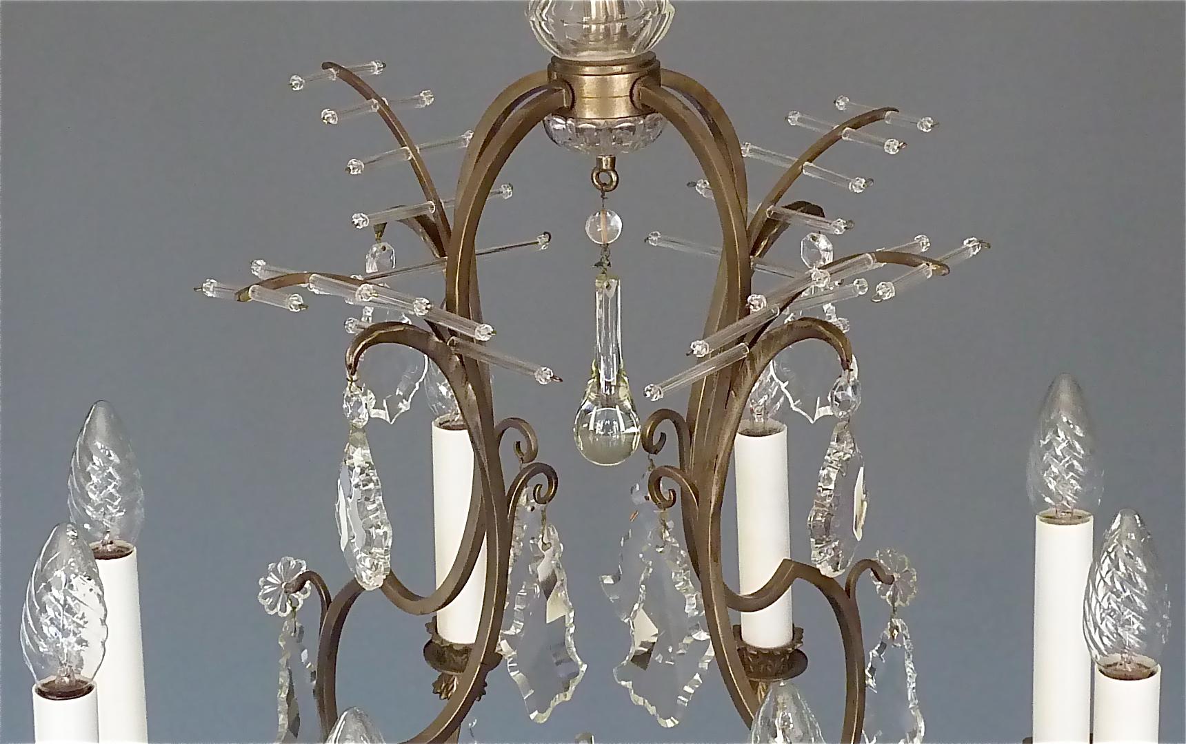Antico lampadario classico a otto luci in cristallo di Vienna, circa 1910-1920 in vendita 10