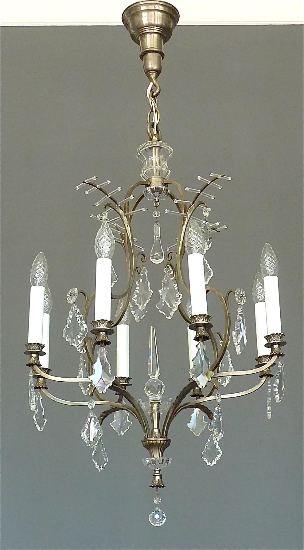 Antico lampadario classico a otto luci in cristallo di Vienna, circa 1910-1920 in vendita 12