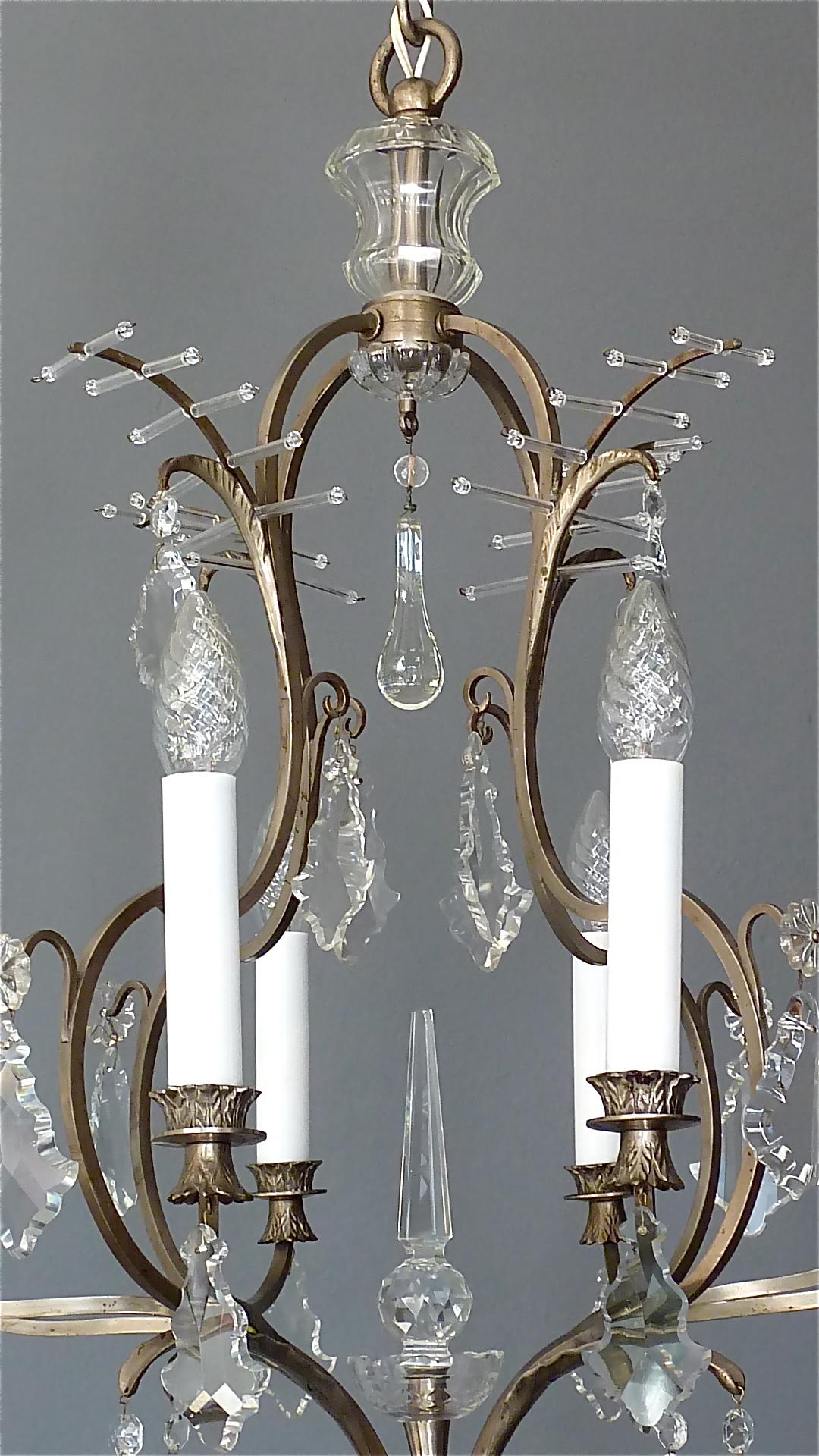 Austrian Antique Classical Eight-Light Crystal Glass Chandelier Vienna, circa 1910-1920 For Sale