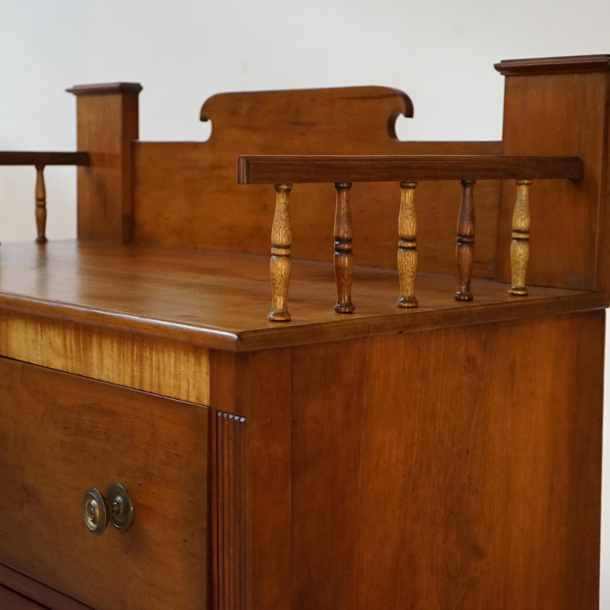 Antique Classical Empire Mahogany Gentlemans Chest with Gallery Backsplash 19thC For Sale 9