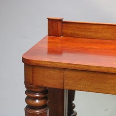 Antique Classical Empire Mahogany Mirrored Pier Table with Balustrade Legs C1900