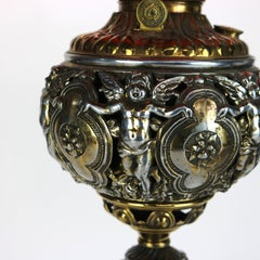 Antique Classical Figural Cherub Electrified Table Lamp C1890