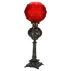 Antique Classical Figural Cherub Electrified Table Lamp C1890