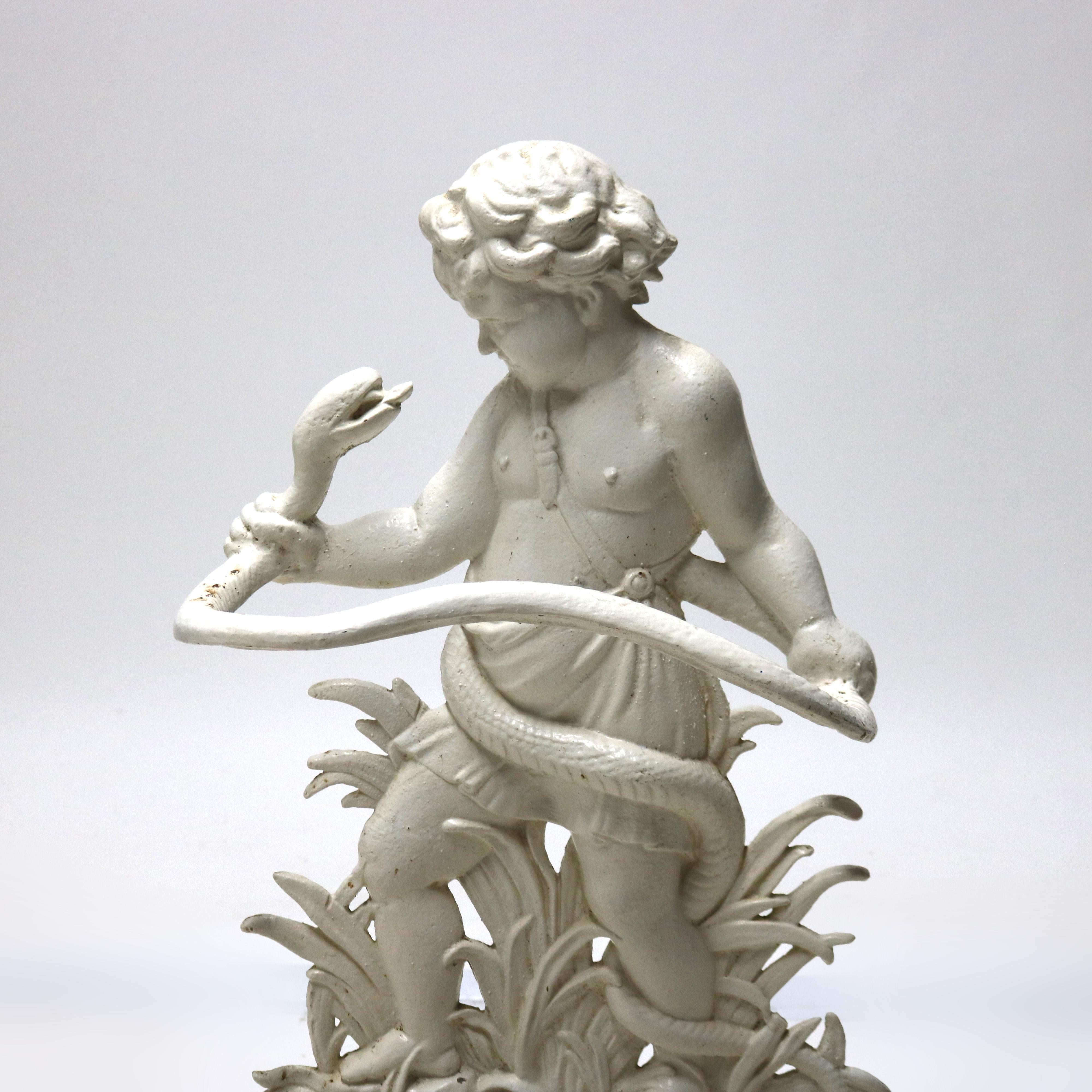 ***Reduced Delivery Rates - See Below or Click “Ask The Seller” to Request a Quote***

Antique Classical Figural Cherub & Snake Painted Wrought Iron Umbrella Stand c1890

Measures - 32 1/2
