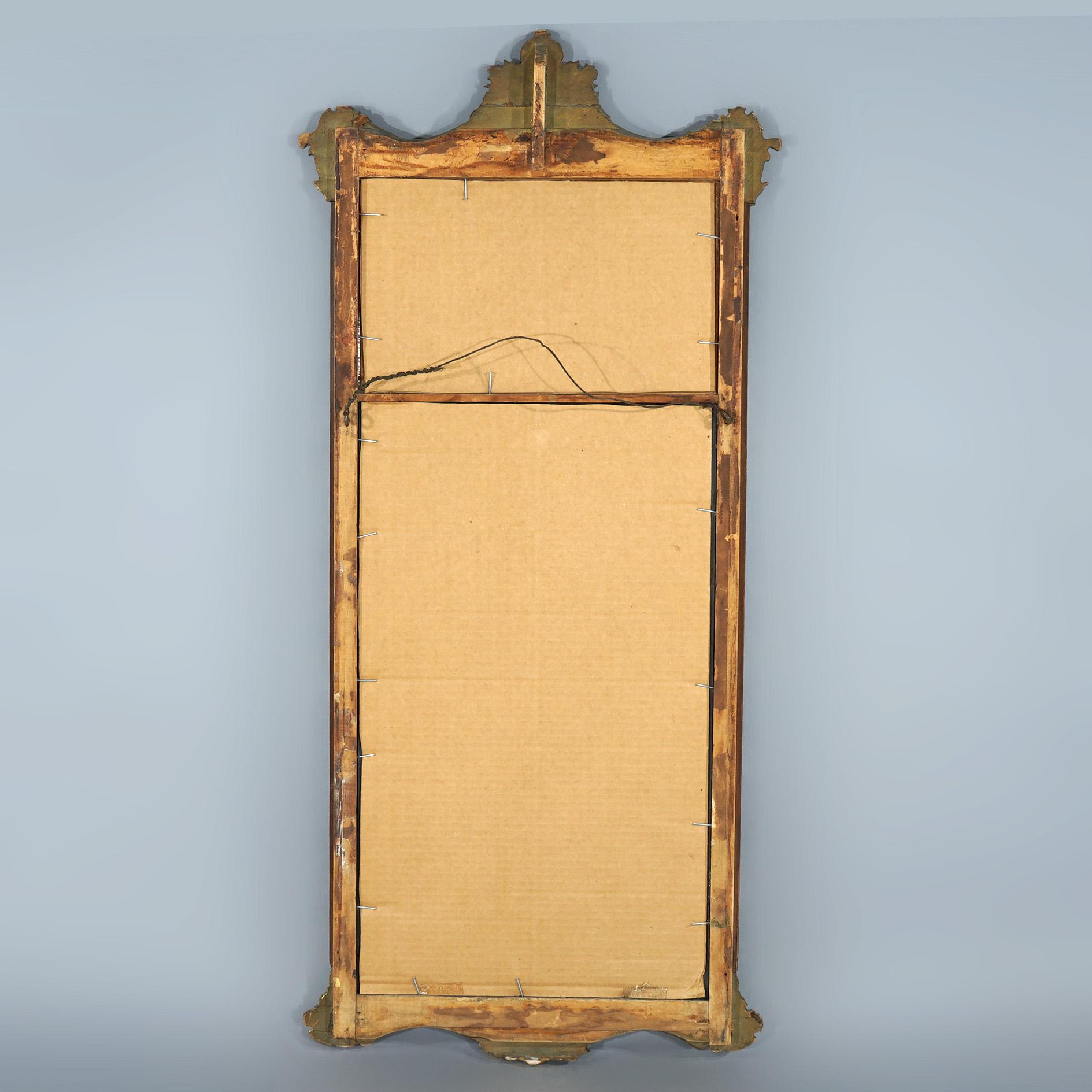 Antique Classical Gilt & Rosewood Trumeau Wall Mirror with Ballroom Scene, c1890 9