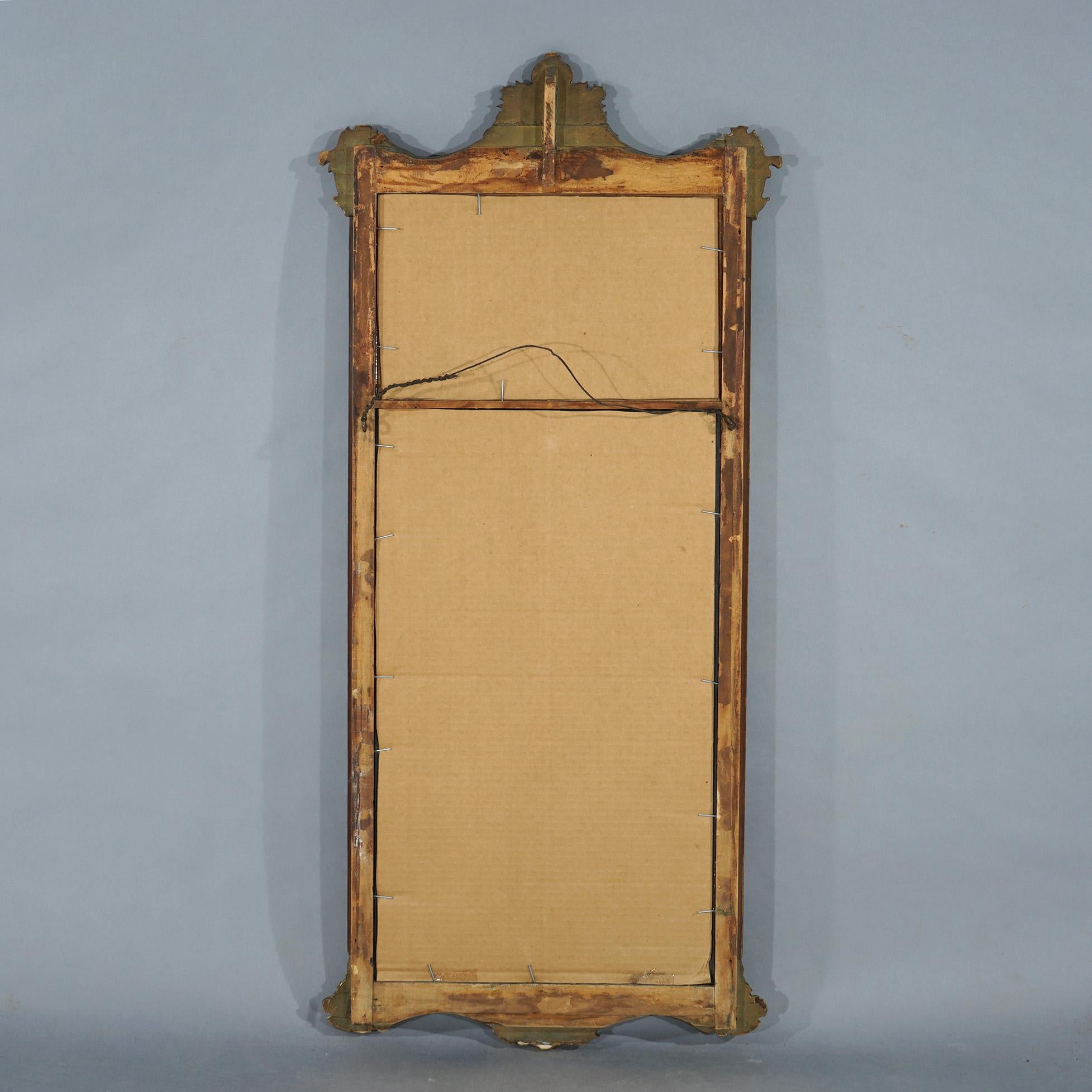 Antique Classical Gilt & Rosewood Trumeau Wall Mirror with Ballroom Scene, c1890 10
