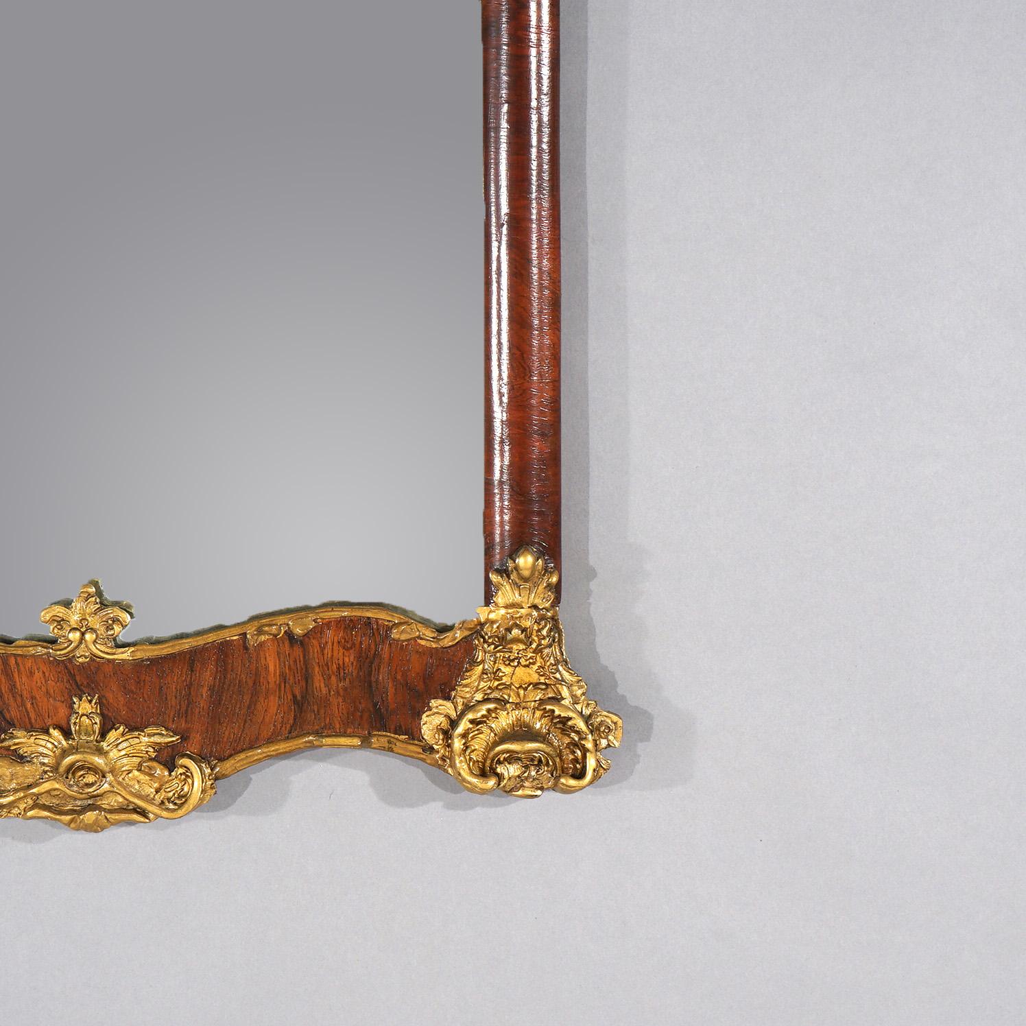 Antique Classical Gilt & Rosewood Trumeau Wall Mirror with Ballroom Scene, c1890 2