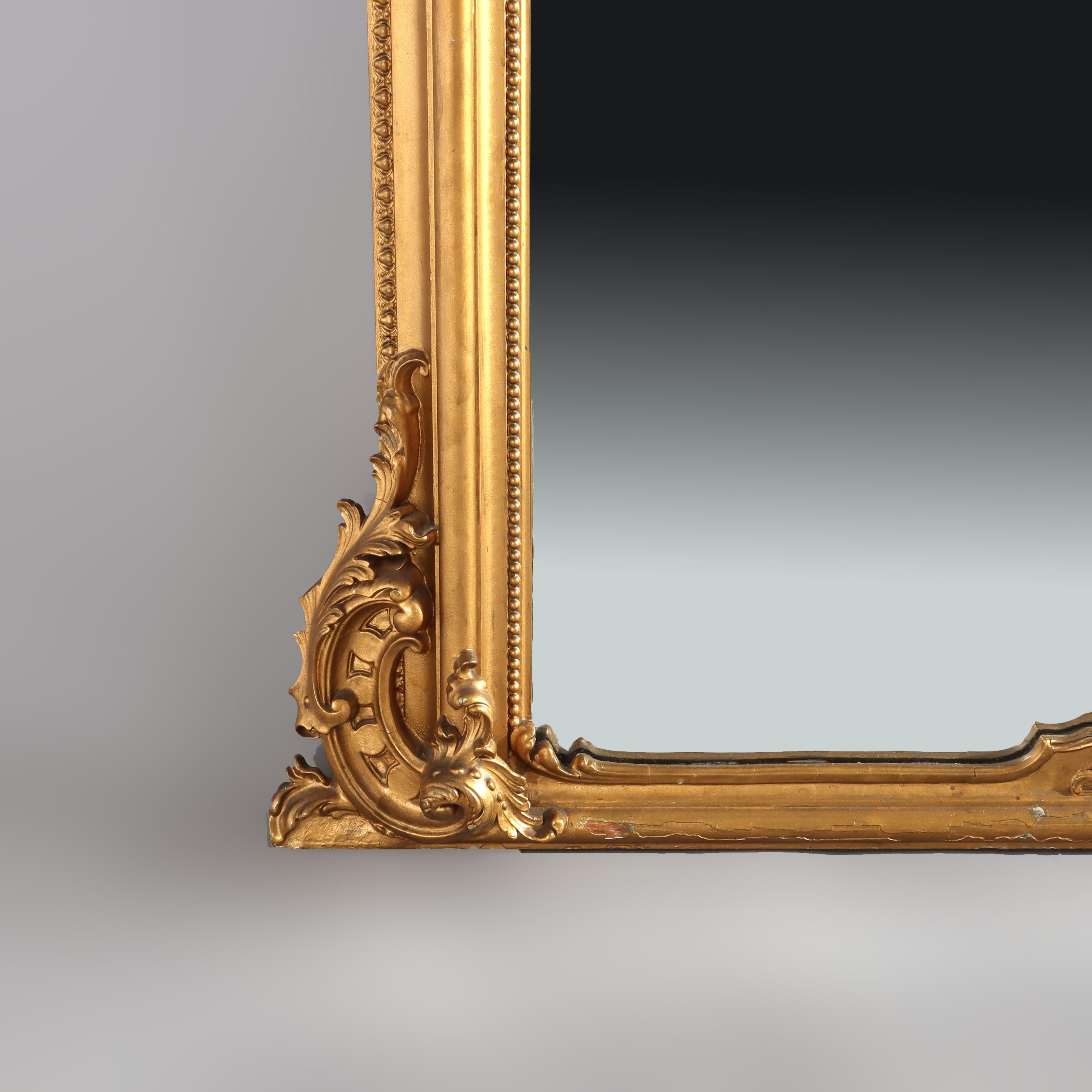 ***Reduced In-House Delivery Rates - Click on “Ask Seller” to Request a Quote***
Antique Classical Giltwood Over Mantle Mirror C1890
Measures - 60